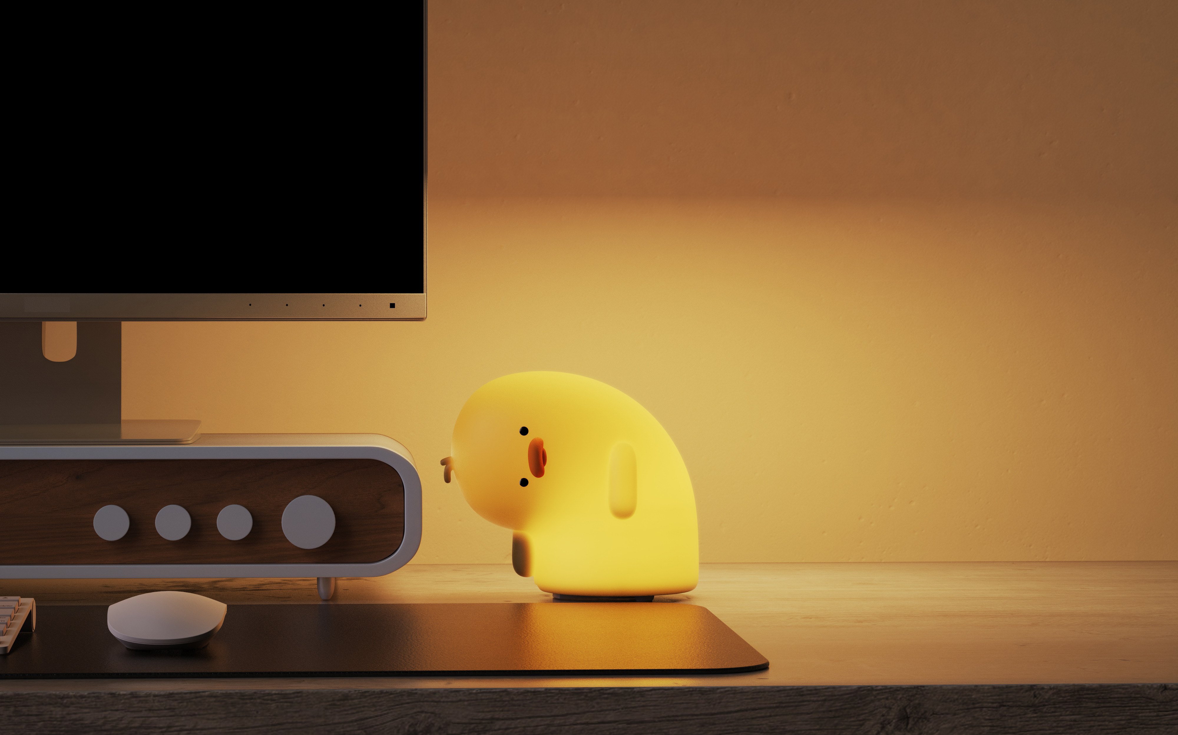 duck，Silicone lamp，Night light，lovely，adorable，