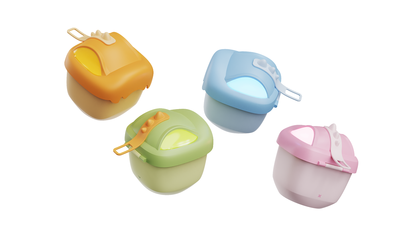baby，Milk powder box，Portable，Cartoon，Macaroon，