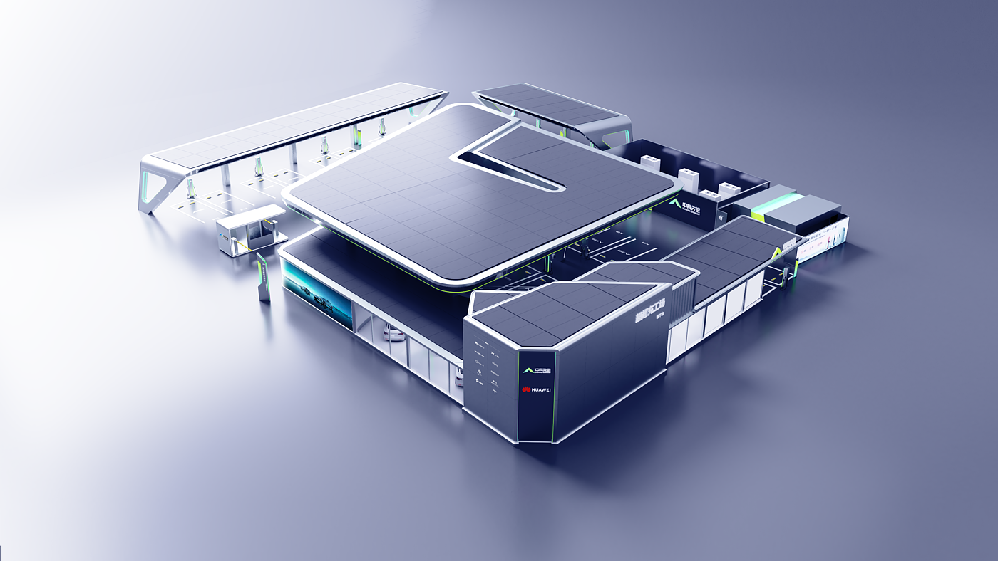 Huawei，new energy，Charging station，Appearance design，Structural design，