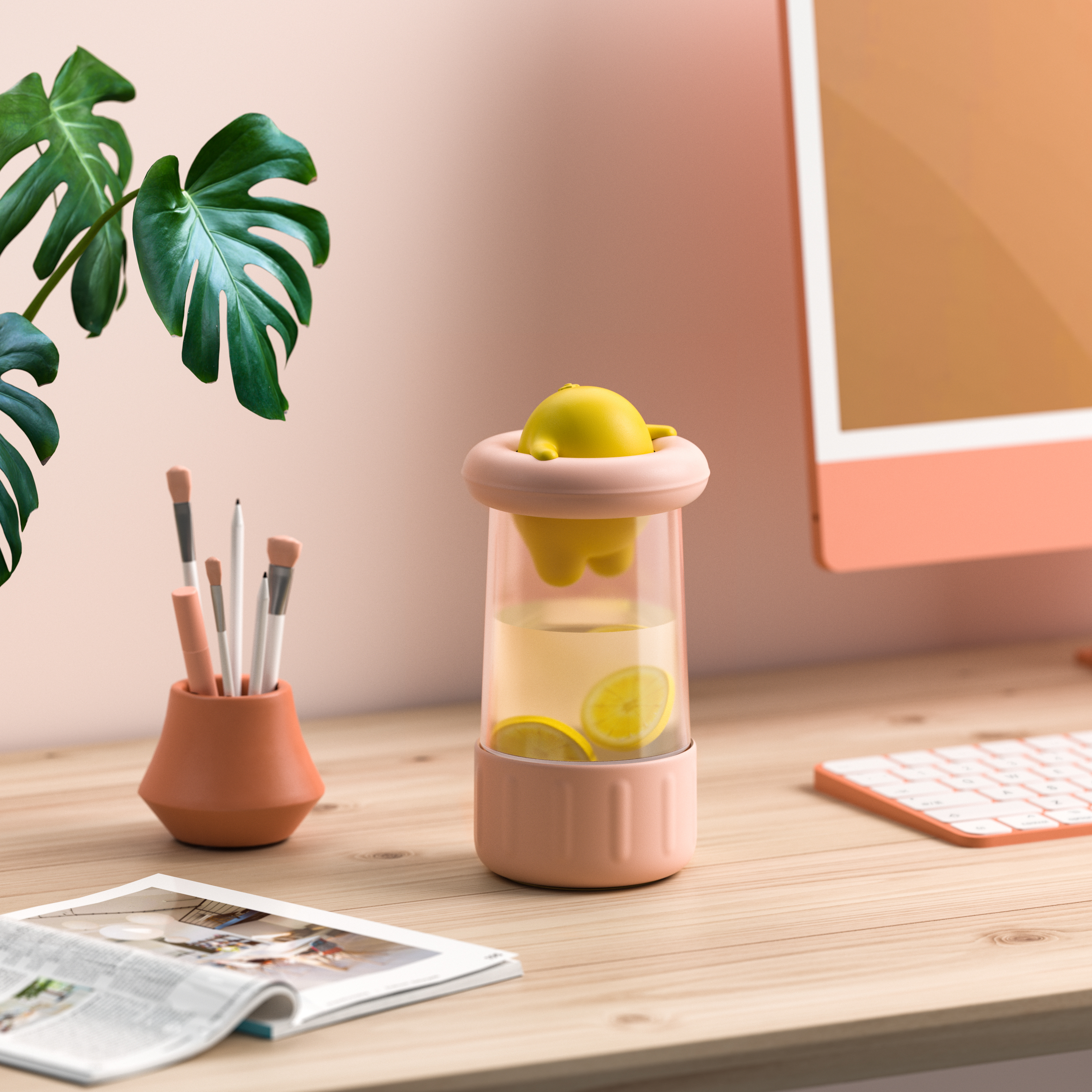 Water cup，Cultural creation，lovely，adorable，lemon，vacuum cup，originality，product design，