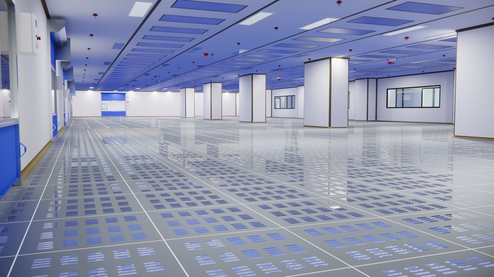 thousand level dust-free workshop/central air conditioning/raised floor，