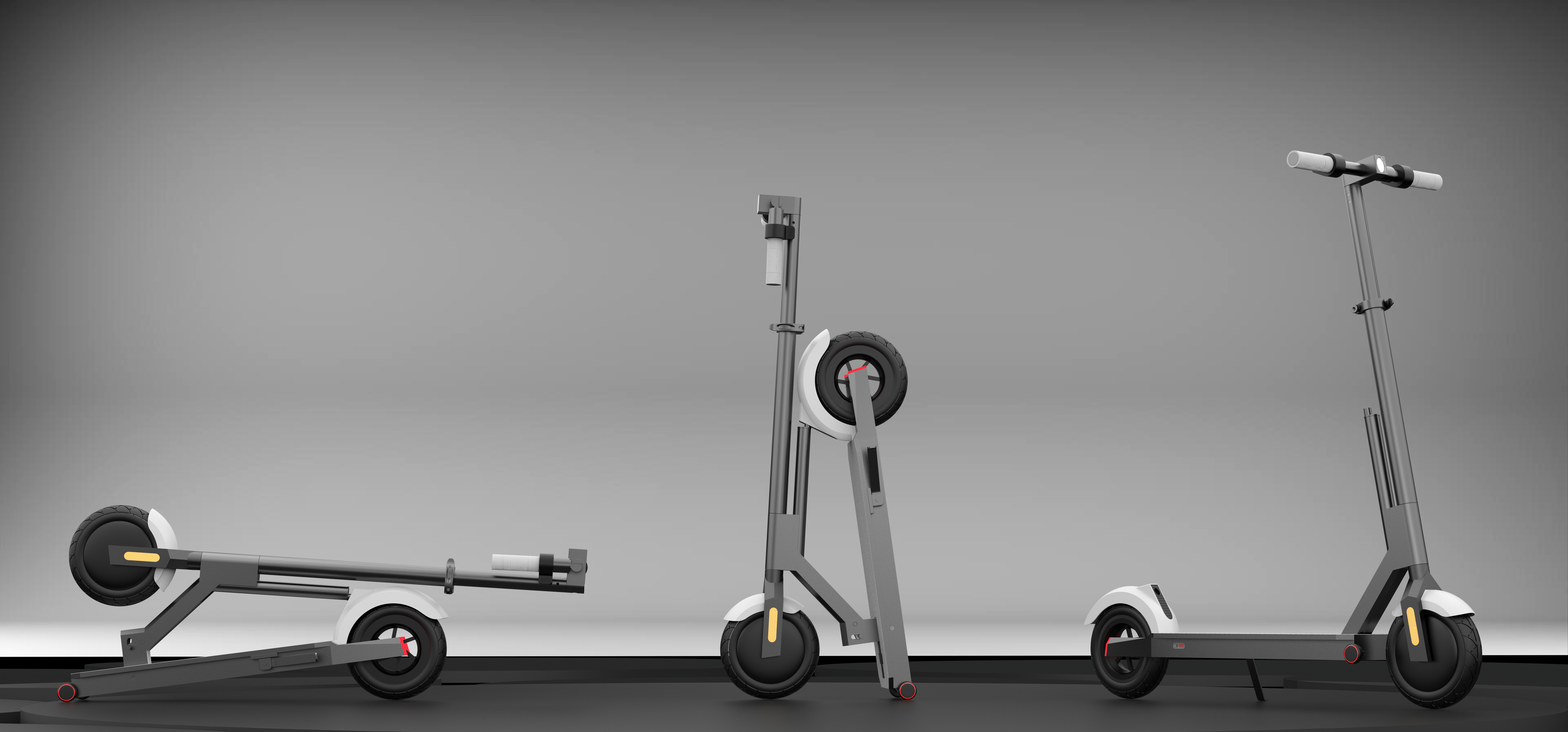 Electric scooter，Scooter，Transportation tools，industrial design，Portable，fold，innovate，Creative design，