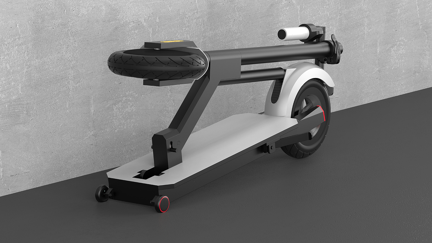 Electric scooter，Scooter，Transportation tools，industrial design，Portable，fold，innovate，Creative design，