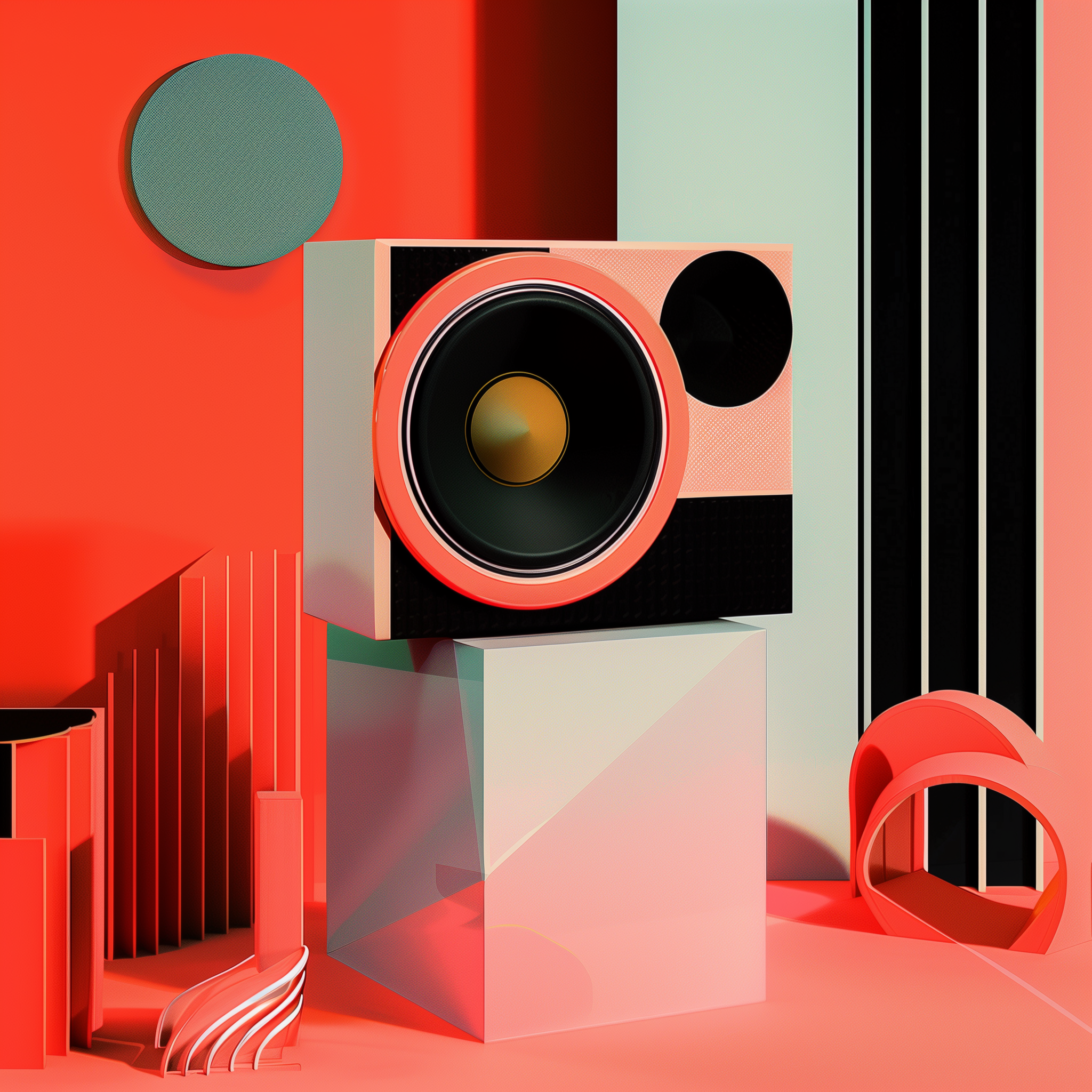 AIGC，AI design，loudspeaker box，industrial design，product design，voice，