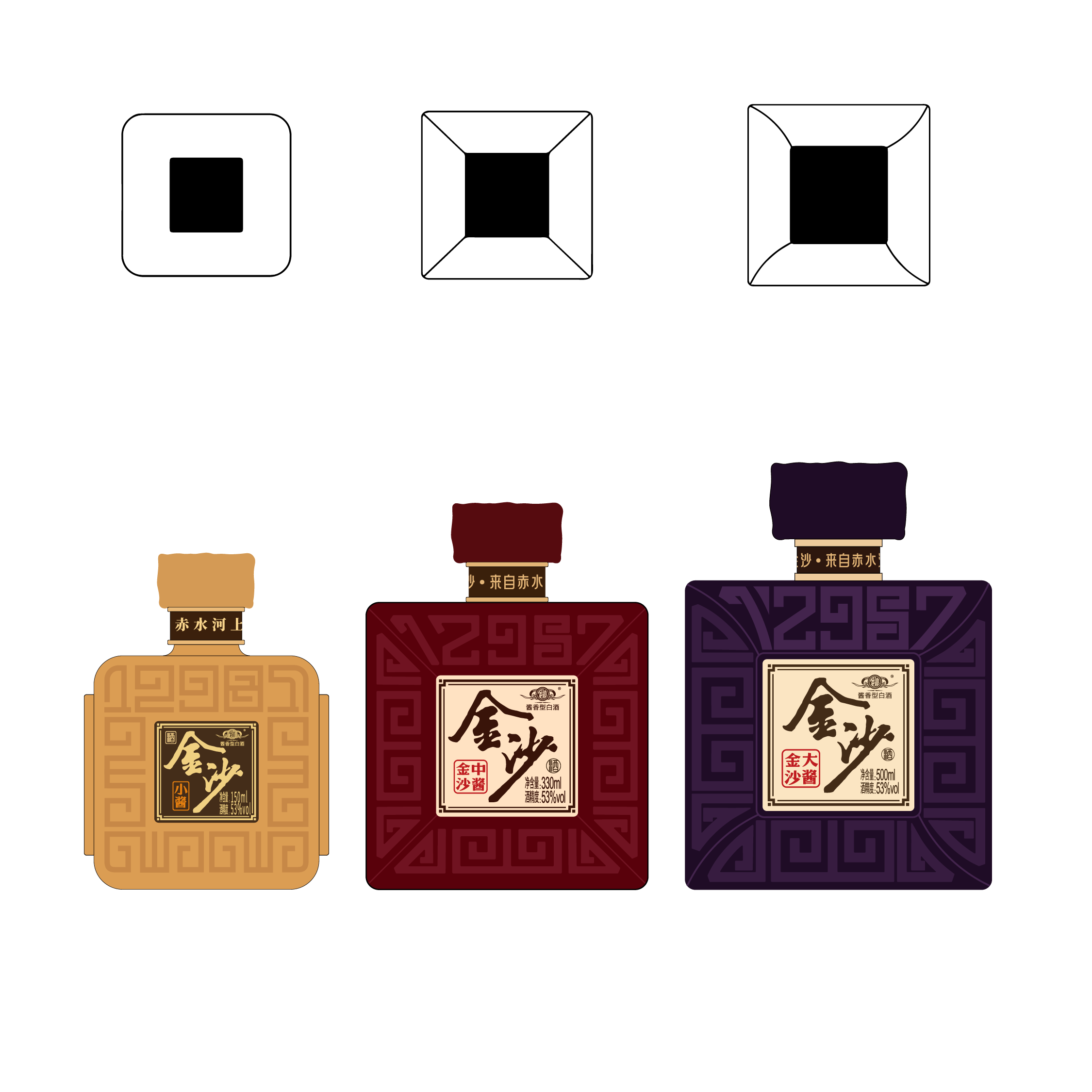 packing design，Liquor packaging，Wine bottle design，National style design，Baijiu packaging design，