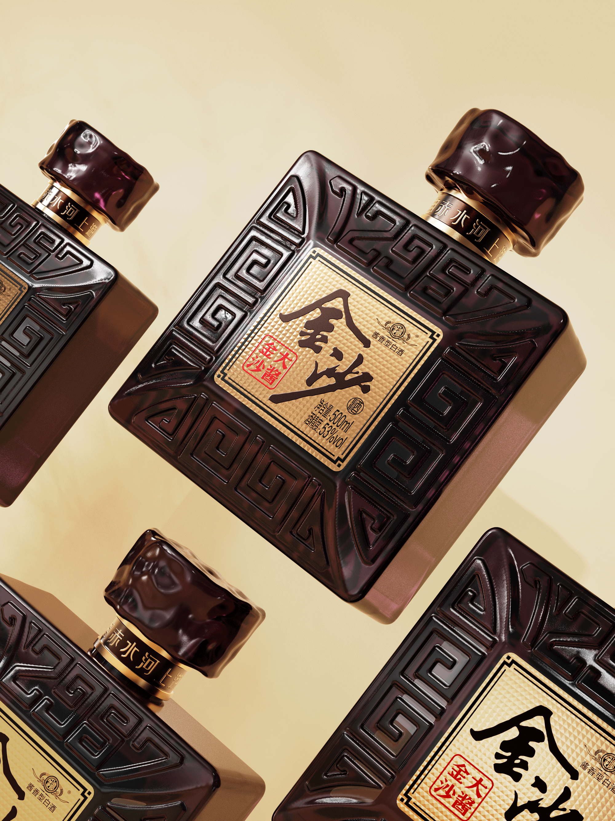 packing design，Liquor packaging，Wine bottle design，National style design，Baijiu packaging design，