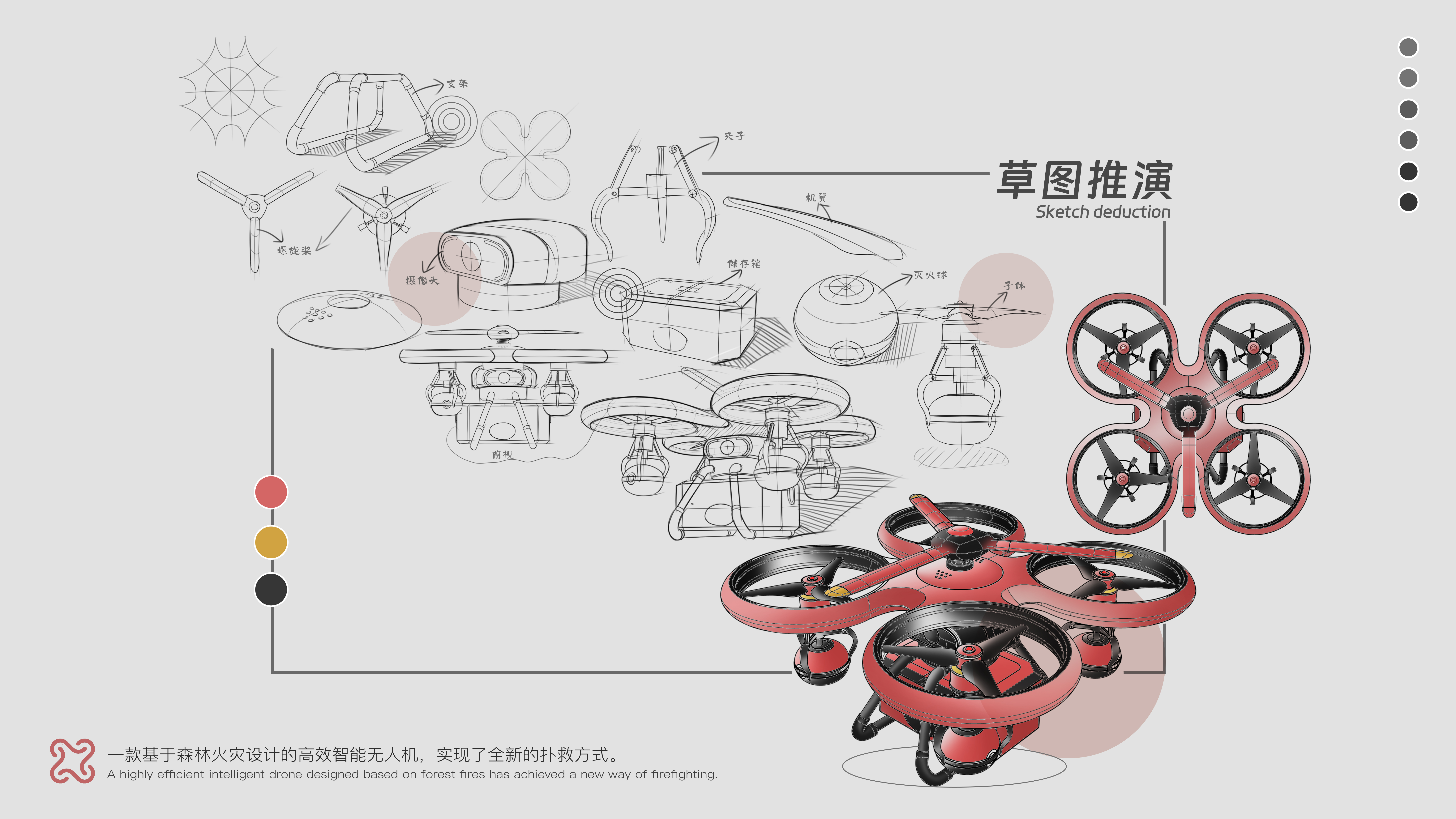 sample reels，UAV，forest fire，conceptual design，product design，industrial design，