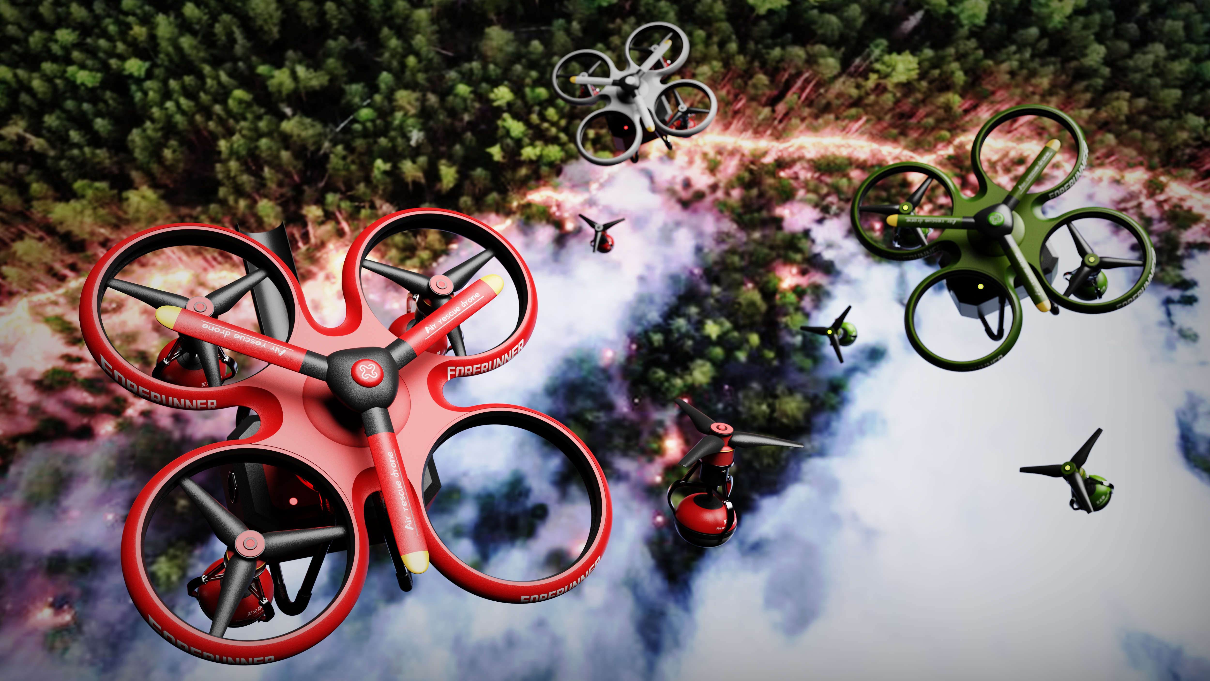 sample reels，UAV，forest fire，conceptual design，product design，industrial design，