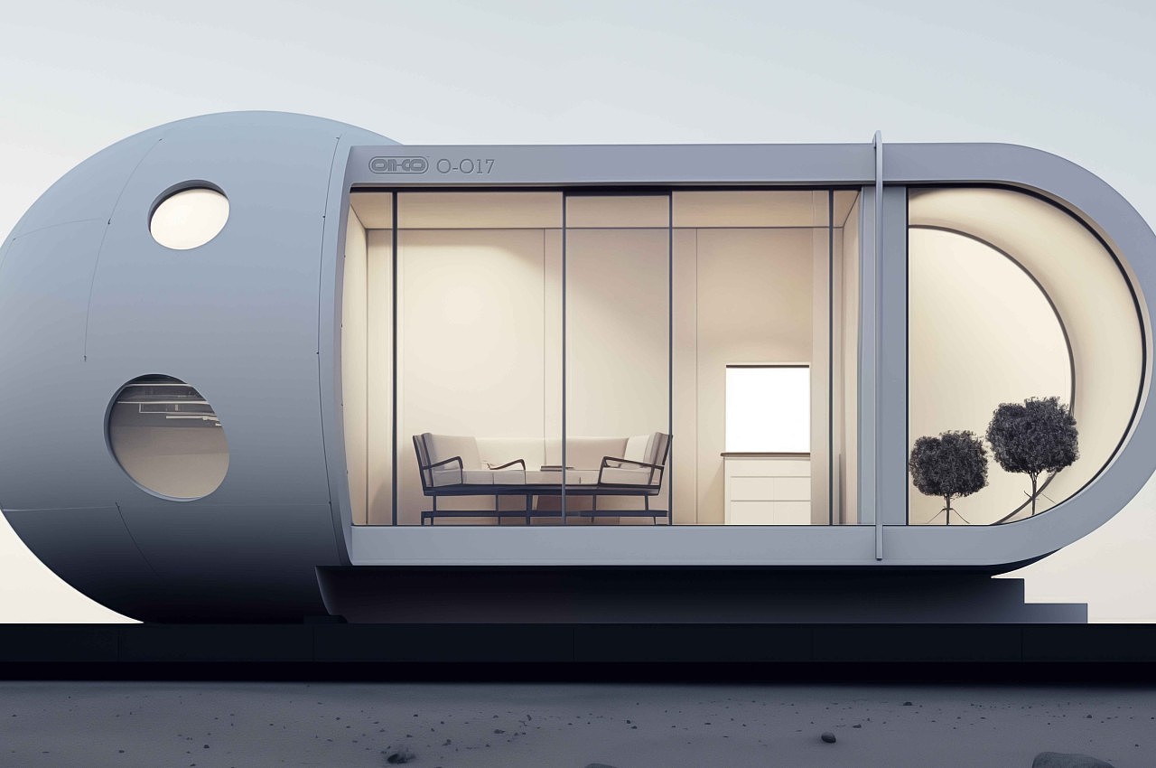 capsule，house，concept，miniature，