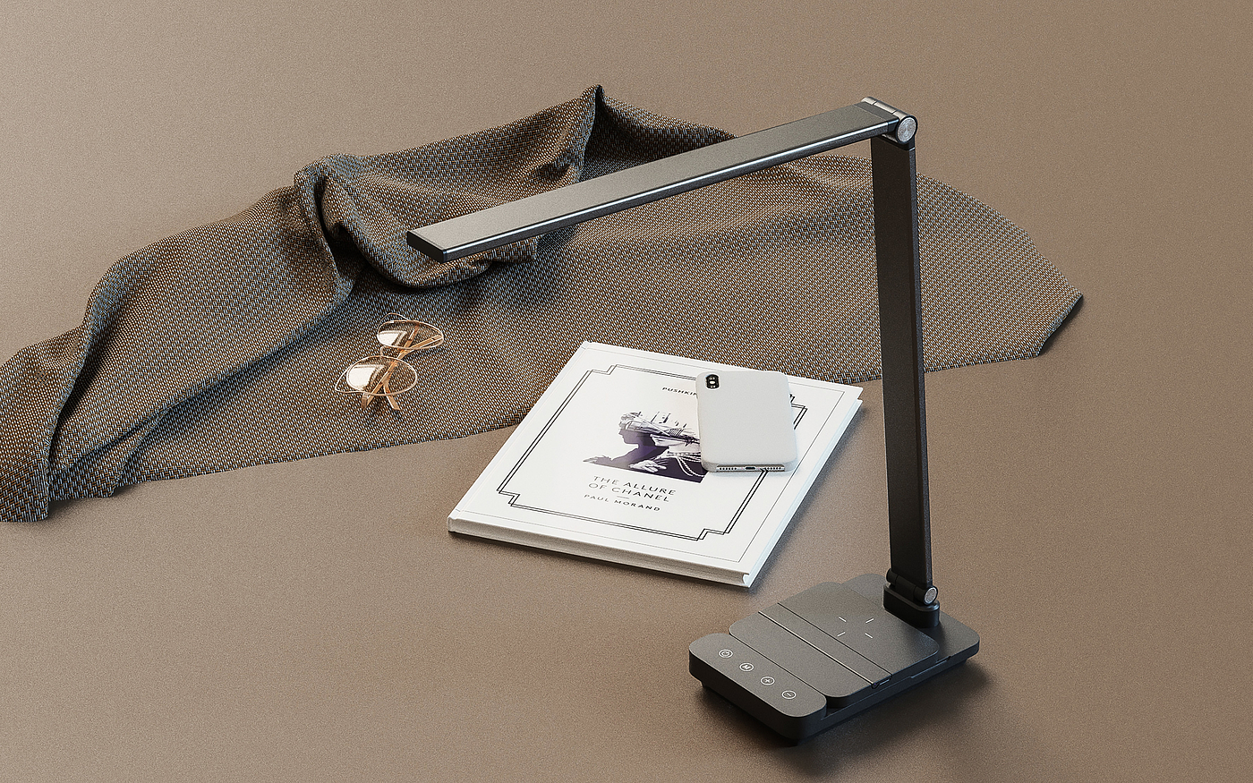 Wireless charging，fold，Desk lamp，Mobile phone bracket，