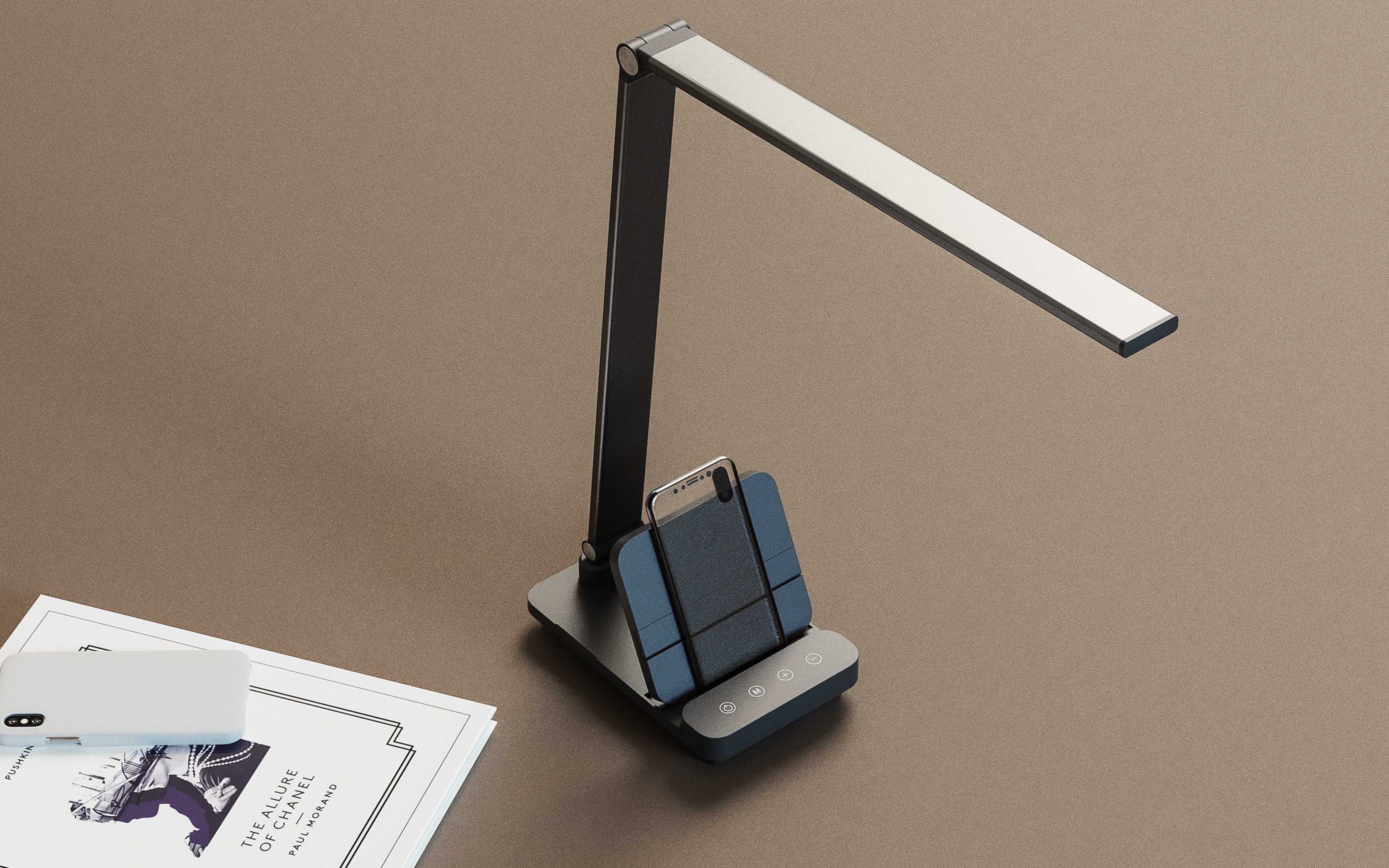 Wireless charging，fold，Desk lamp，Mobile phone bracket，