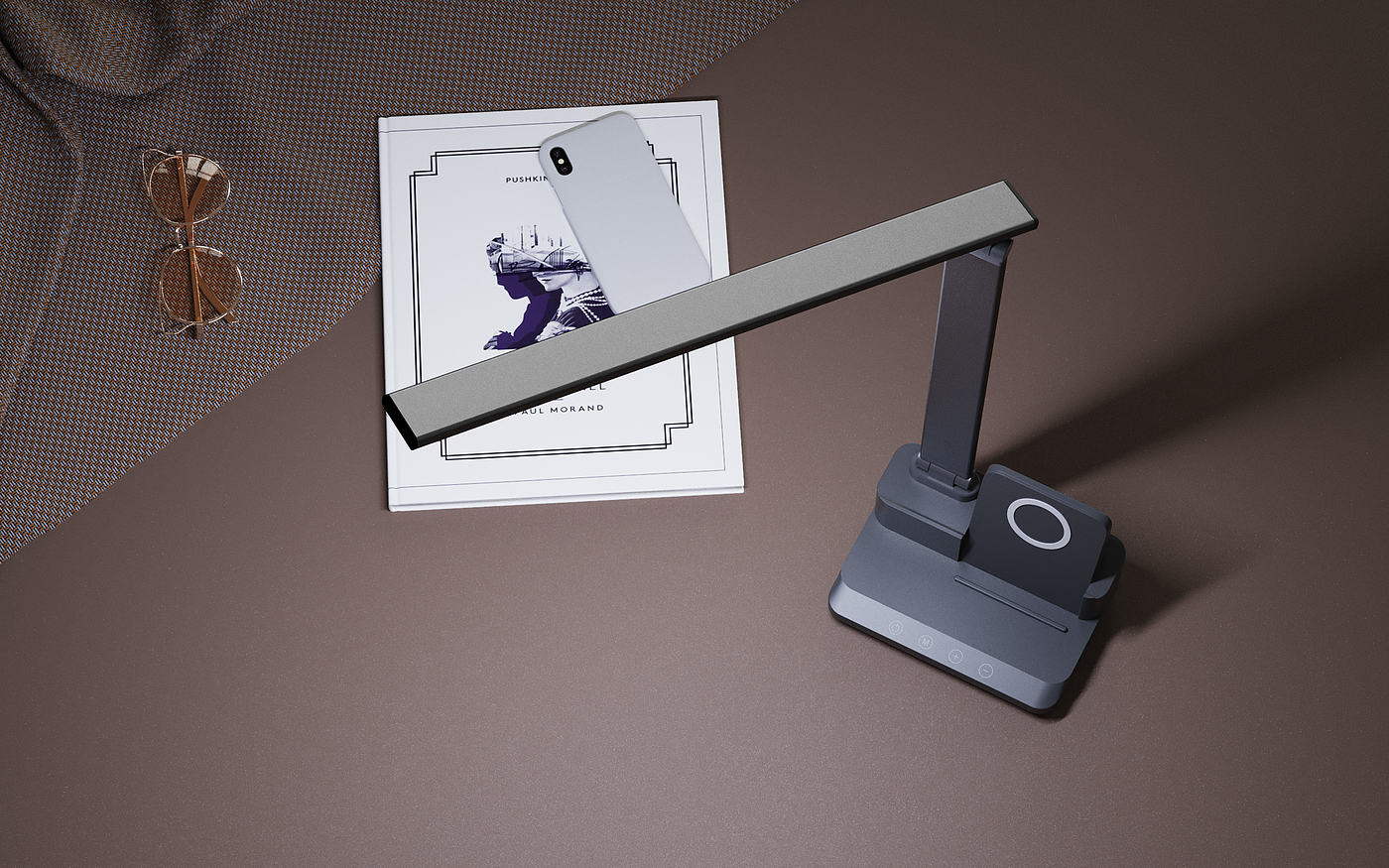 Wireless charging，fold，Desk lamp，Mobile phone bracket，