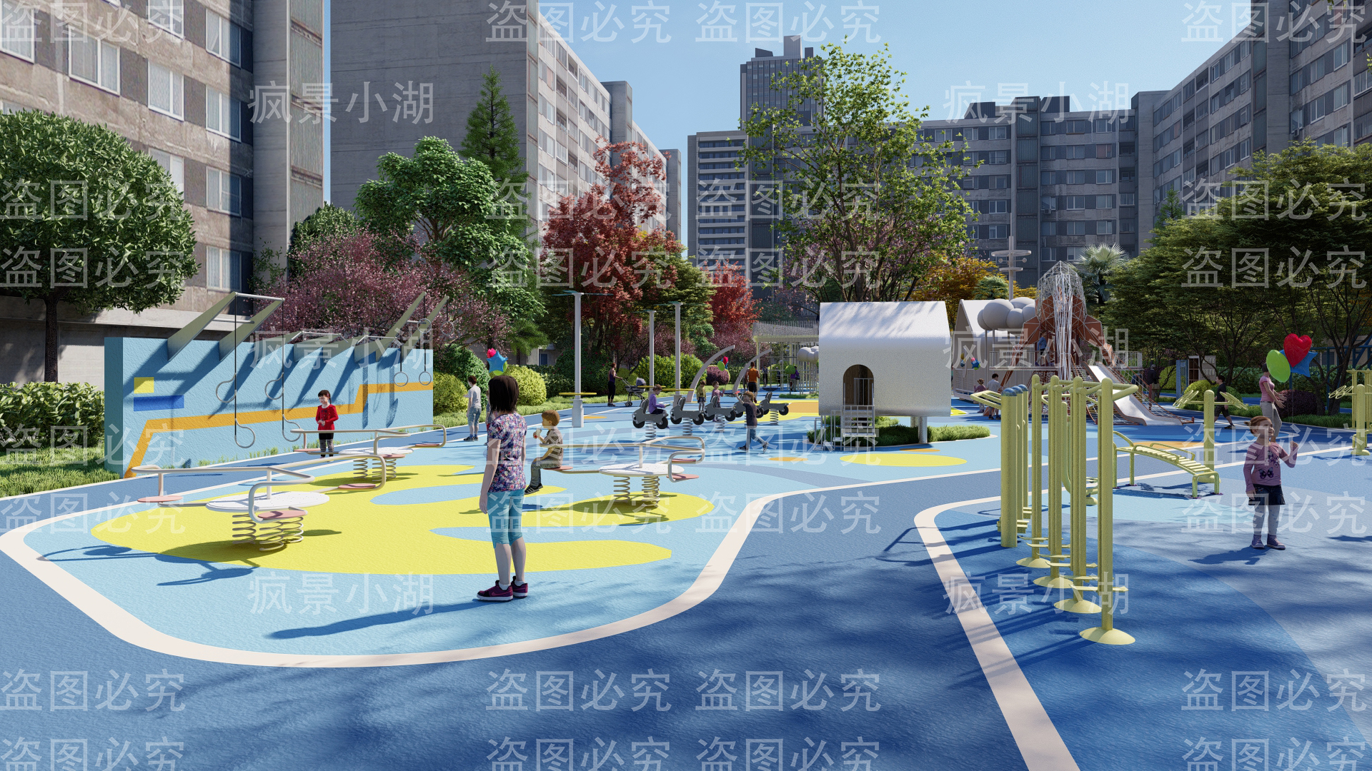 Early Childhood Activities，Children's activities，Community activity area，Landscape reconstruction，Greening planting，Residential area，Large outdoor toys，