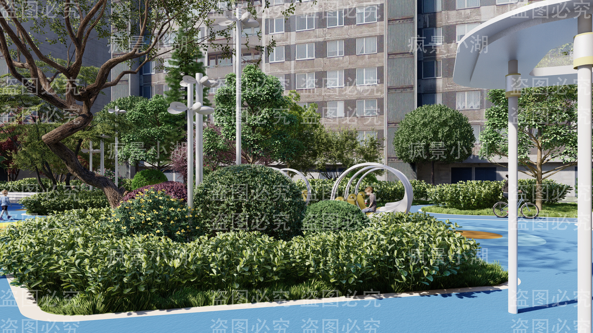 Early Childhood Activities，Children's activities，Community activity area，Landscape reconstruction，Greening planting，Residential area，Large outdoor toys，