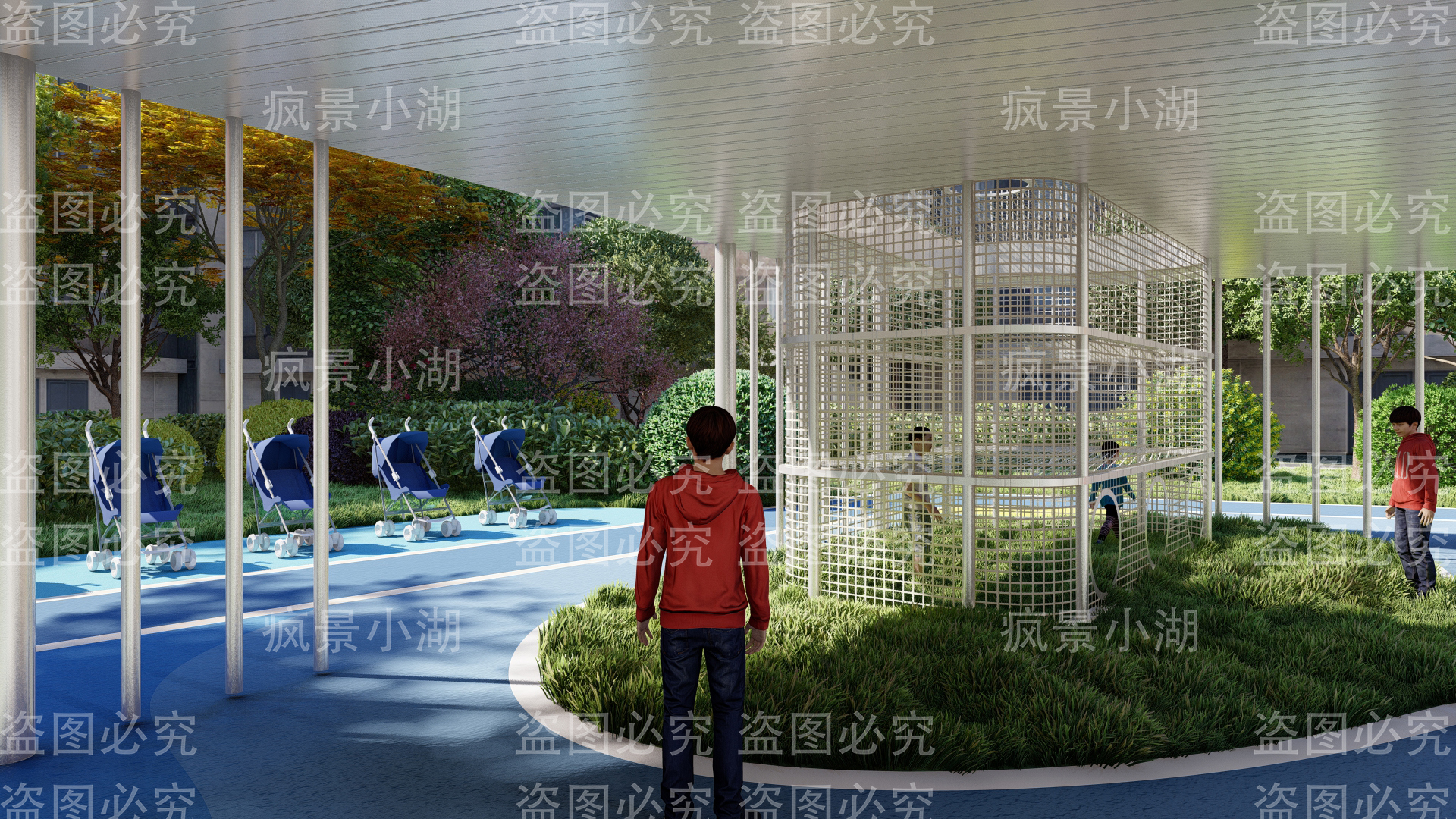 Early Childhood Activities，Children's activities，Community activity area，Landscape reconstruction，Greening planting，Residential area，Large outdoor toys，