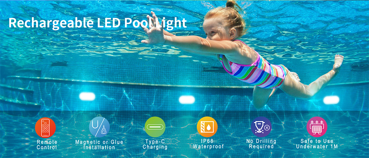 IP68 waterproof，underwater lamp，Swimming pool lamp，RGB effect，