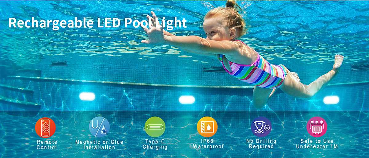IP68 waterproof，underwater lamp，Swimming pool lamp，RGB effect，