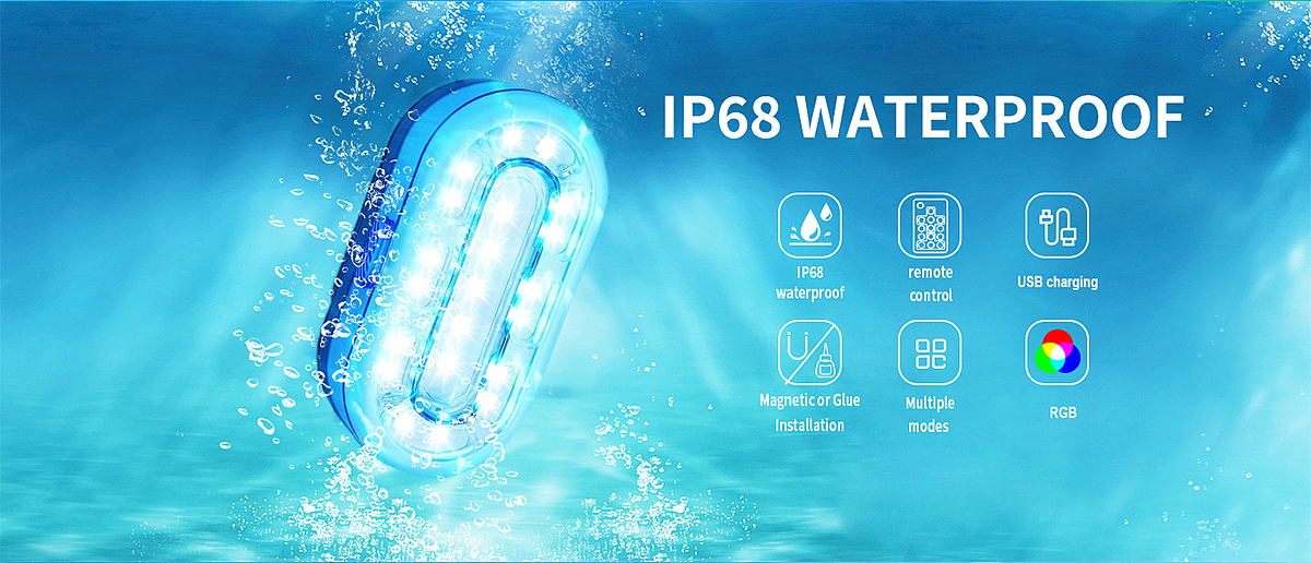 IP68防水，水底灯，泳池灯，RGB效果，
