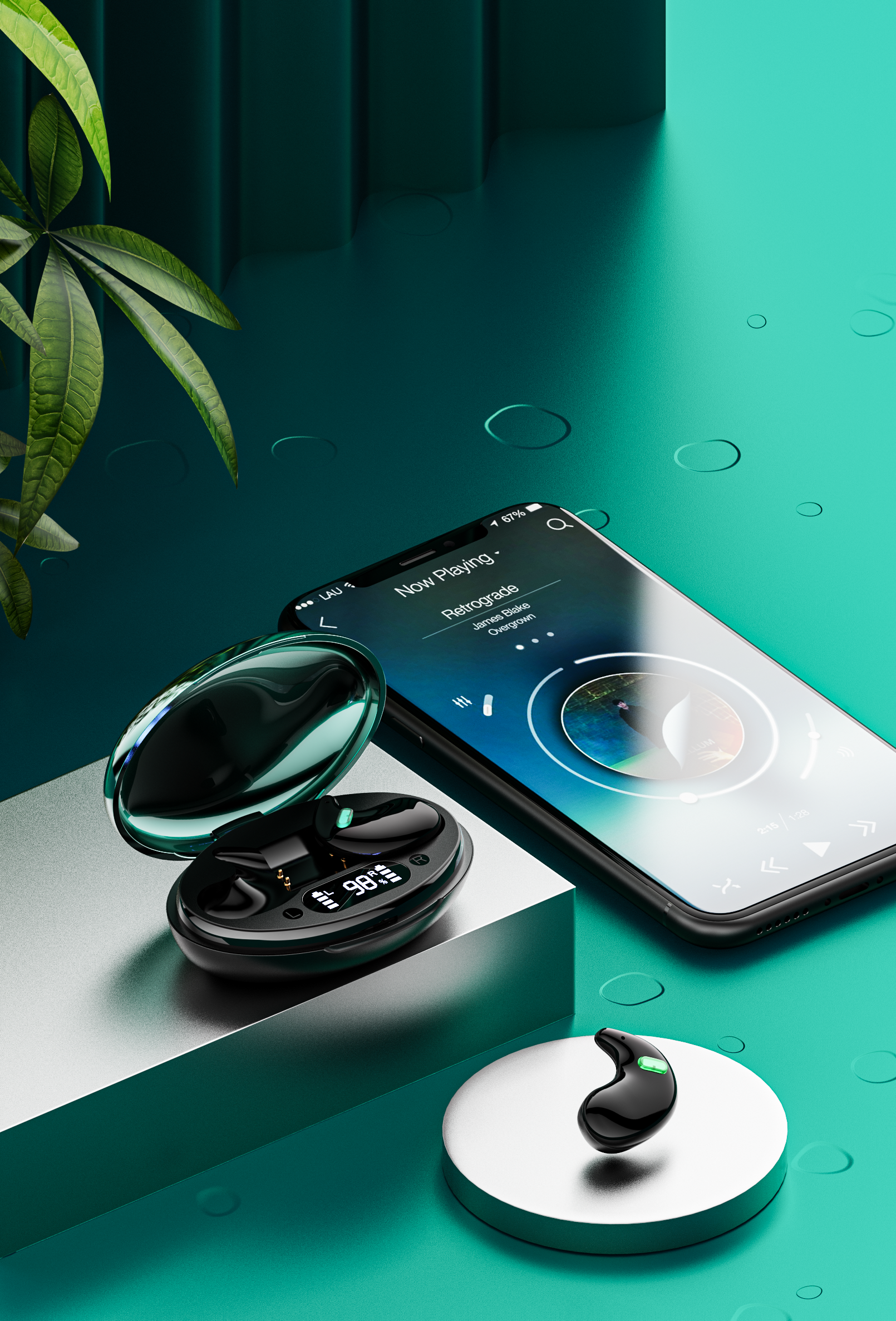 Original works，3D rendering，electronic product，Electronics，Bluetooth headset，headset，online retailers，Product rendering，