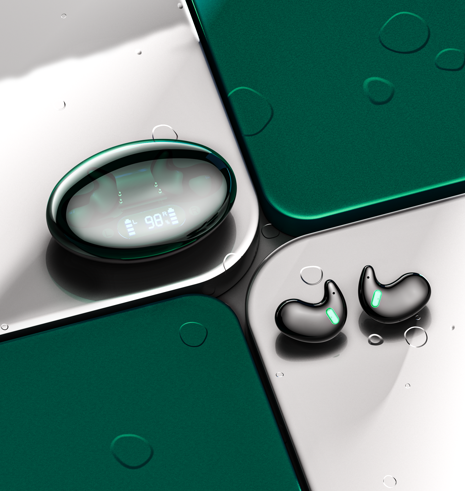 Original works，3D rendering，electronic product，Electronics，Bluetooth headset，headset，online retailers，Product rendering，