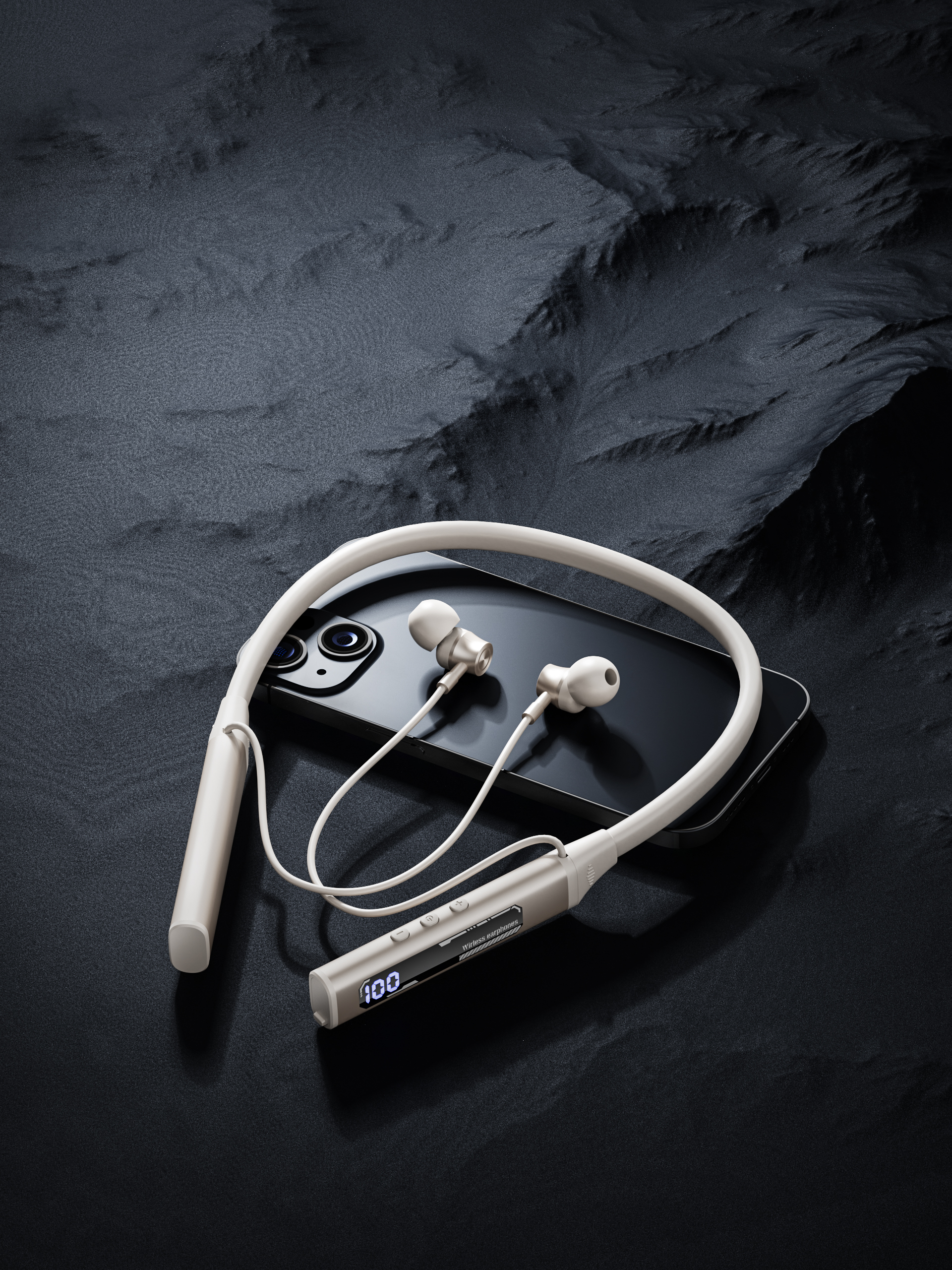 Original works，Product rendering，electronic product，Bluetooth headset，headset，E-commerce rendering，three-dimensional，product，