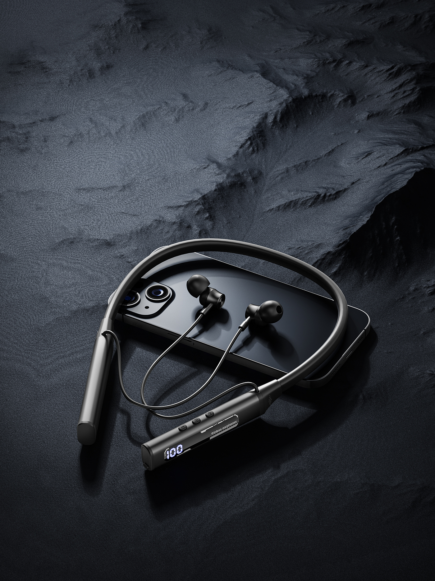 Original works，Product rendering，electronic product，Bluetooth headset，headset，E-commerce rendering，three-dimensional，product，