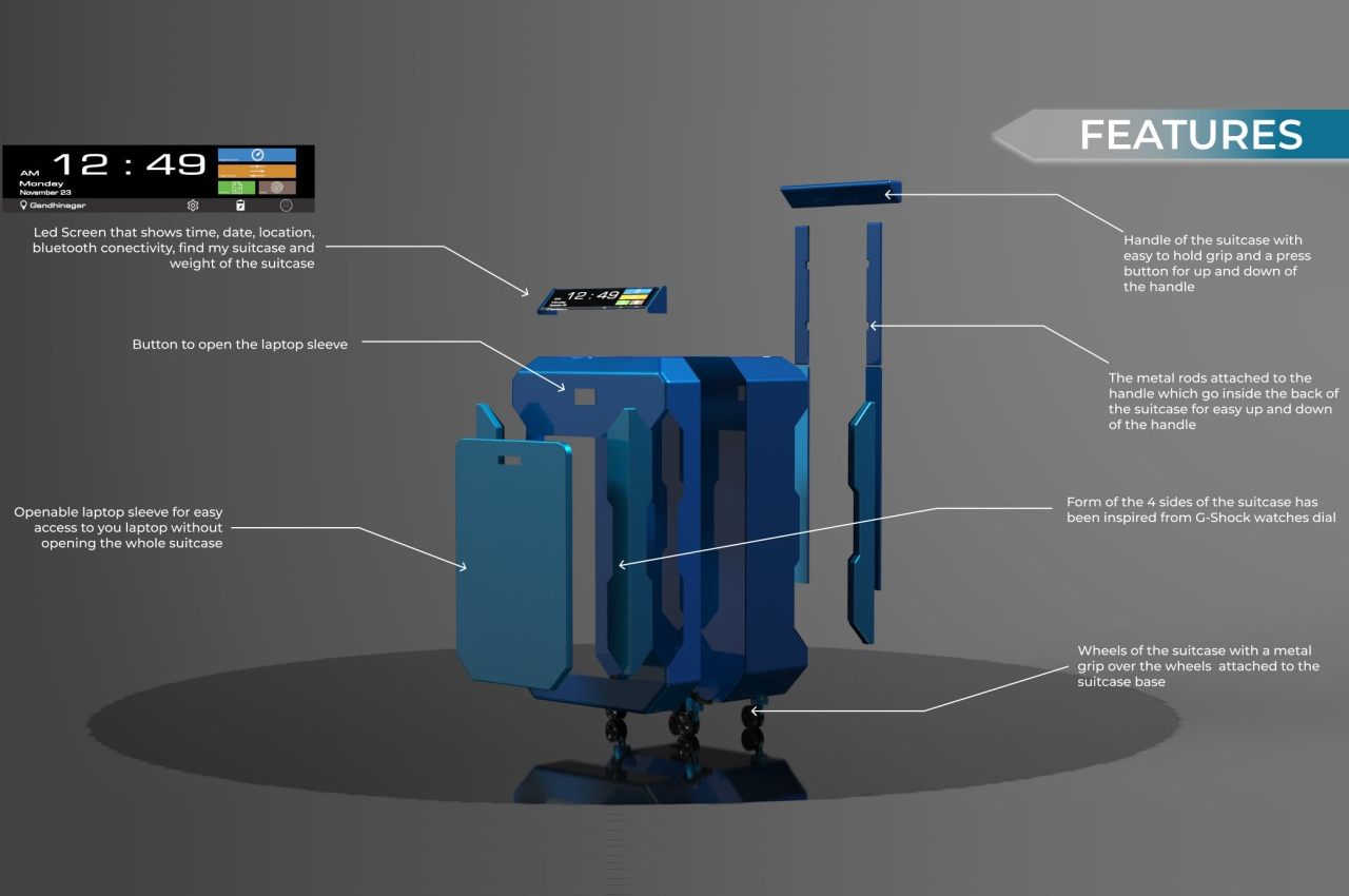 conceptual design，suitcase，travel，intelligence，
