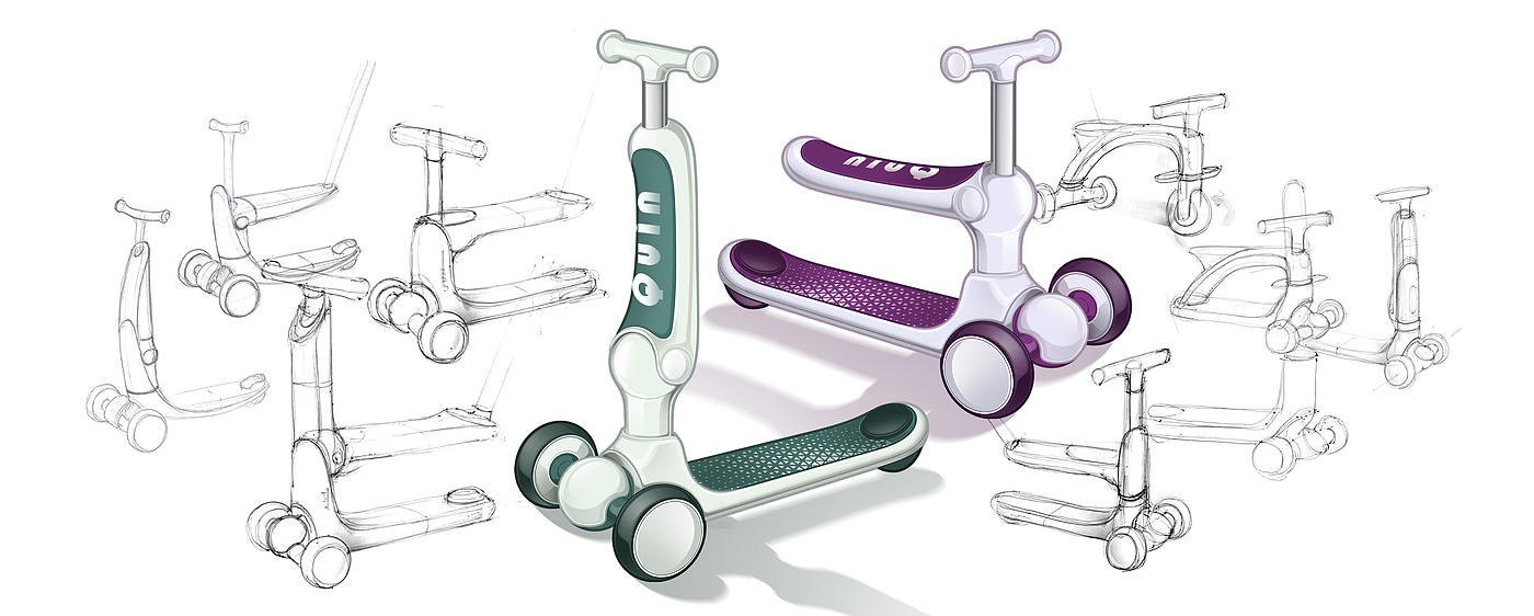 multi-function，Three in one，Children's scooters，Fun meter high car，