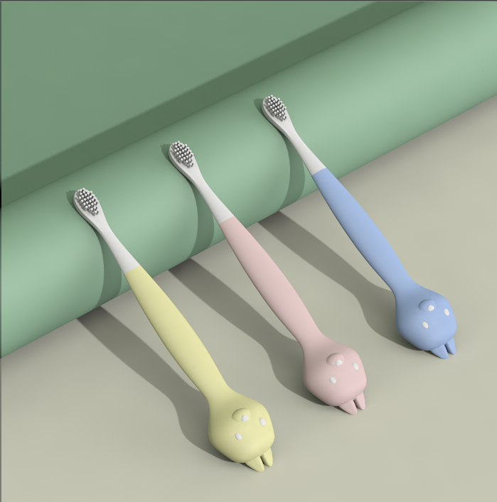 Children's hands coated toothbrush, colorful, cute appearance，