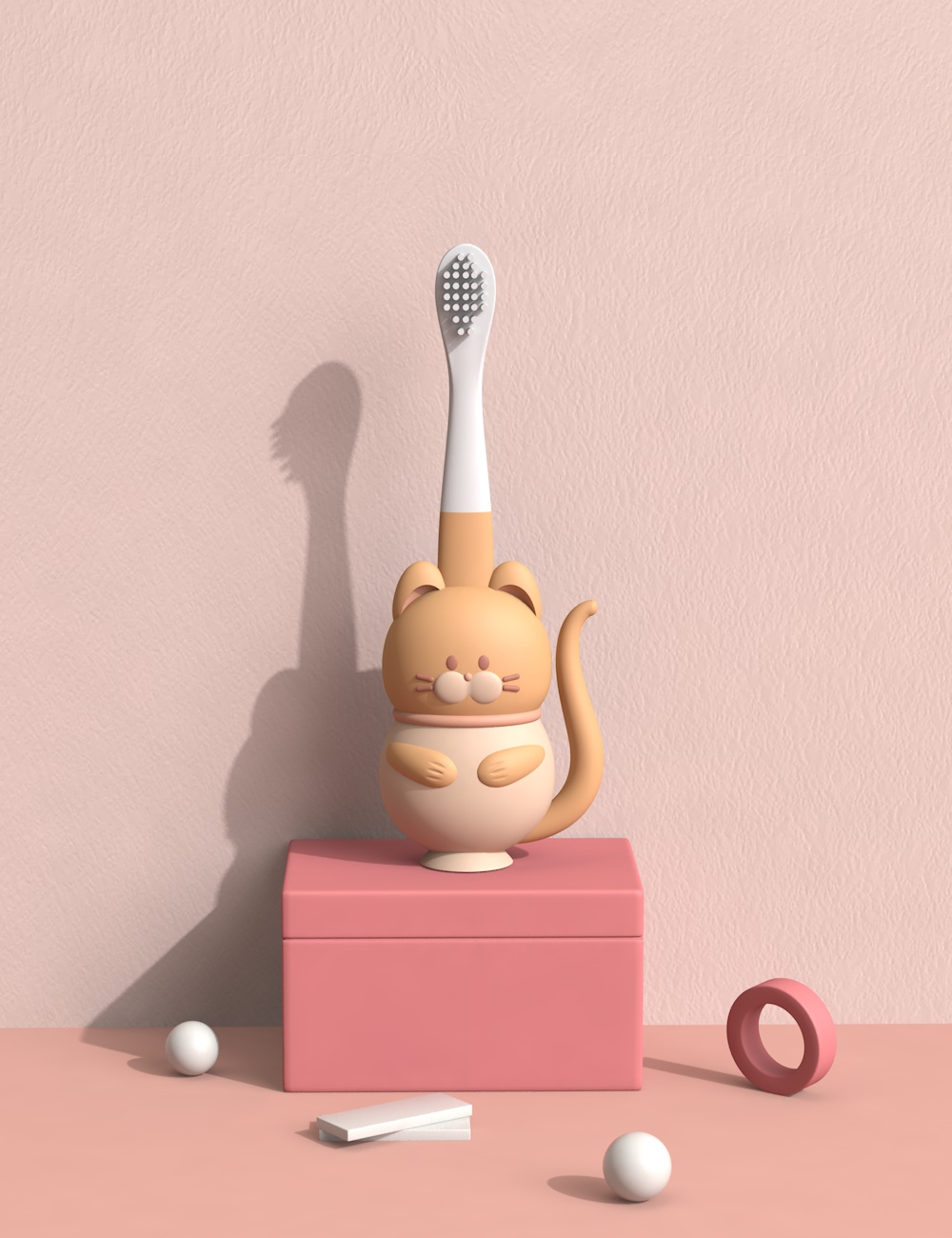 Children's hands coated toothbrush, colorful, cute appearance，