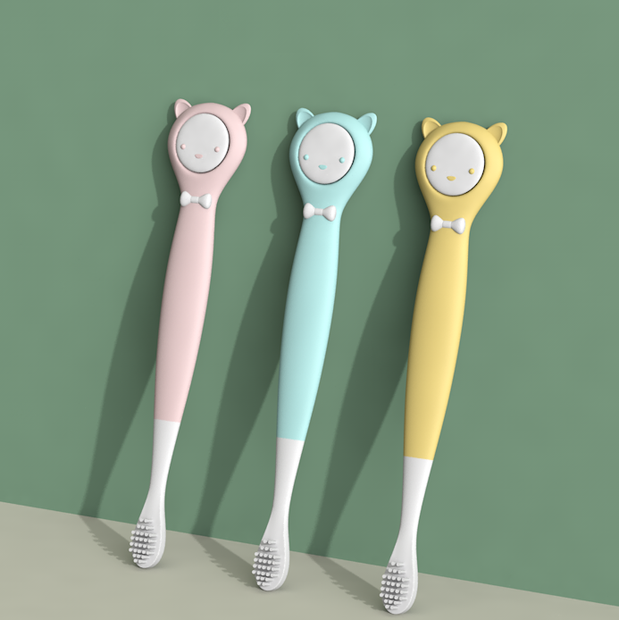 Children's hands coated toothbrush, colorful, cute appearance，