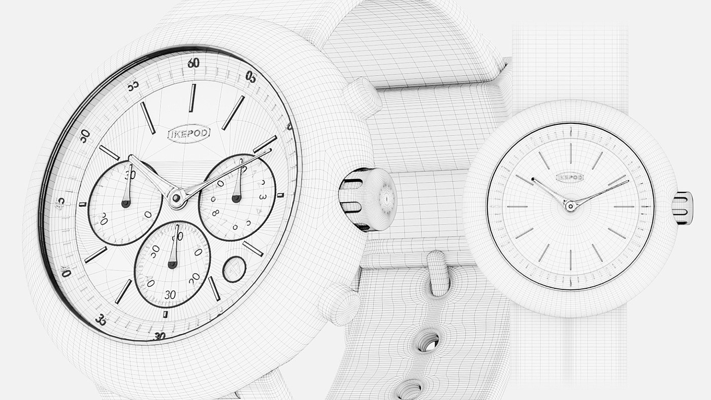 3D model，ikepod，black，Wristwatch，
