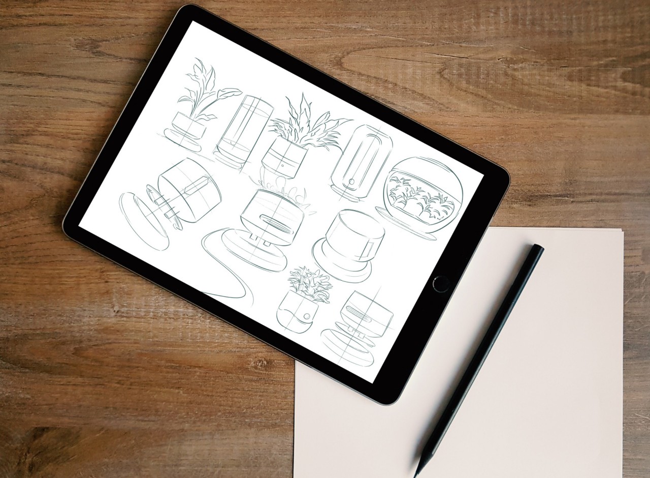 Flowerpot，air cleaner，product design，air quality，