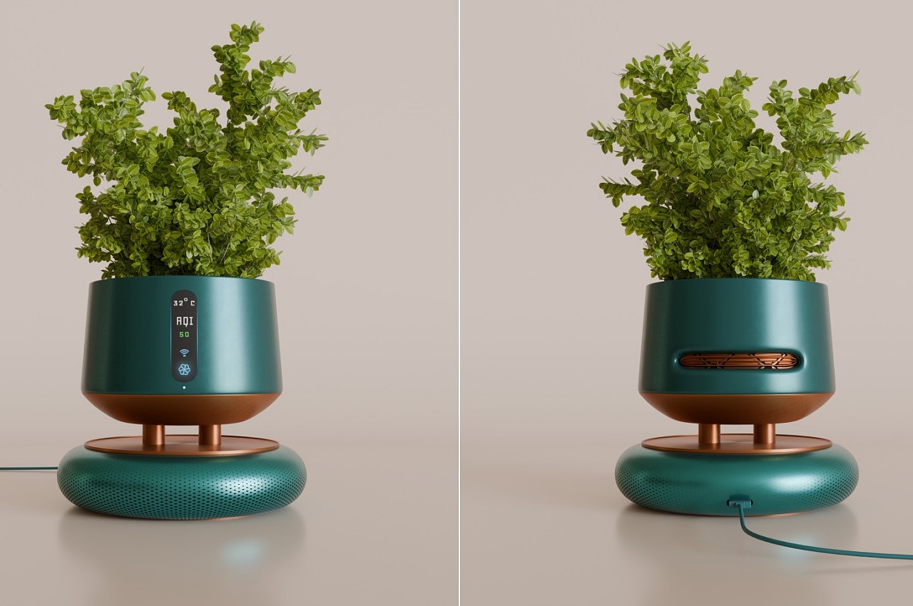 Flowerpot，air cleaner，product design，air quality，