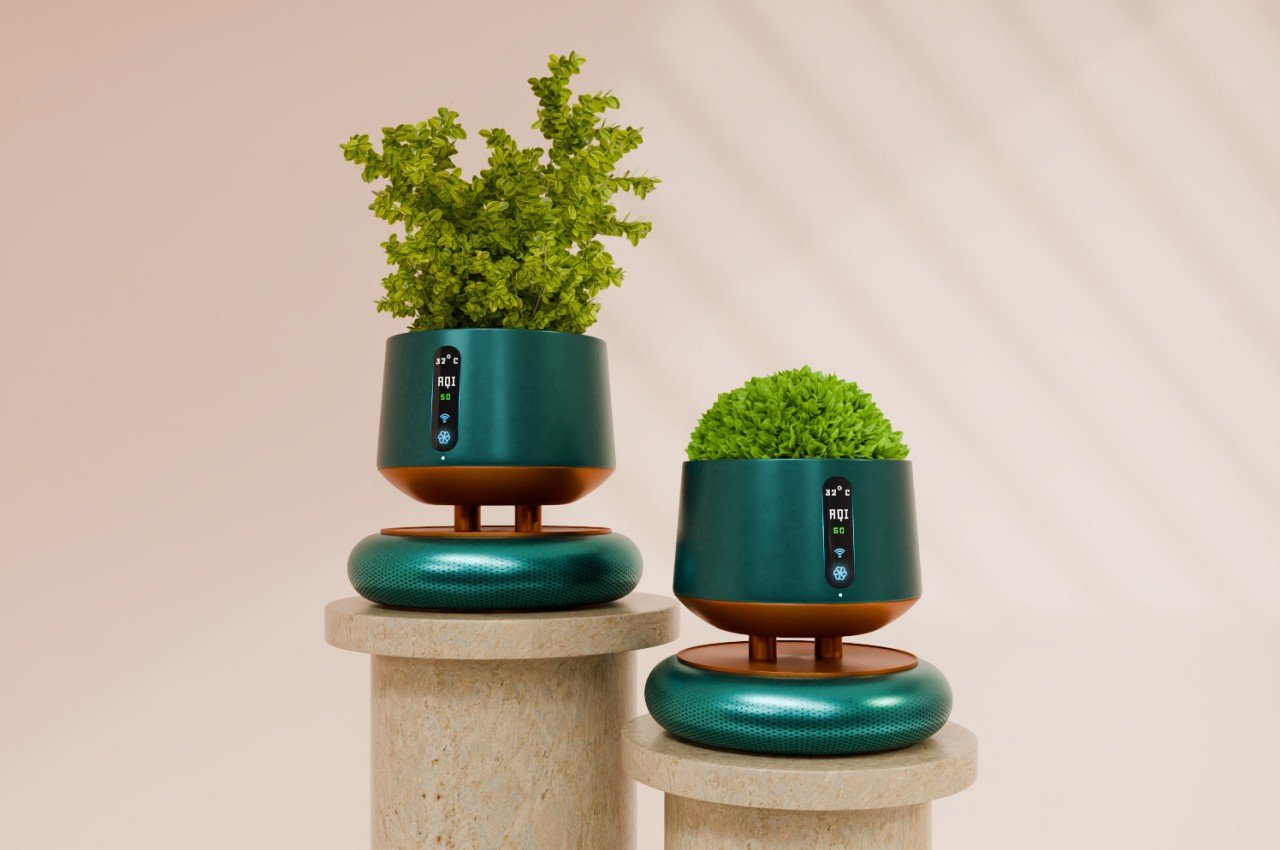 Flowerpot，air cleaner，product design，air quality，