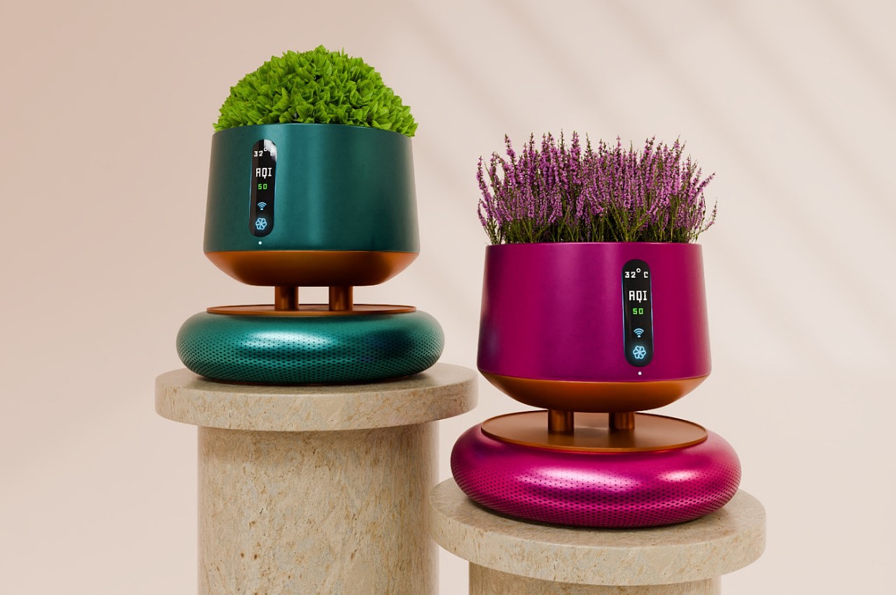 Flowerpot，air cleaner，product design，air quality，