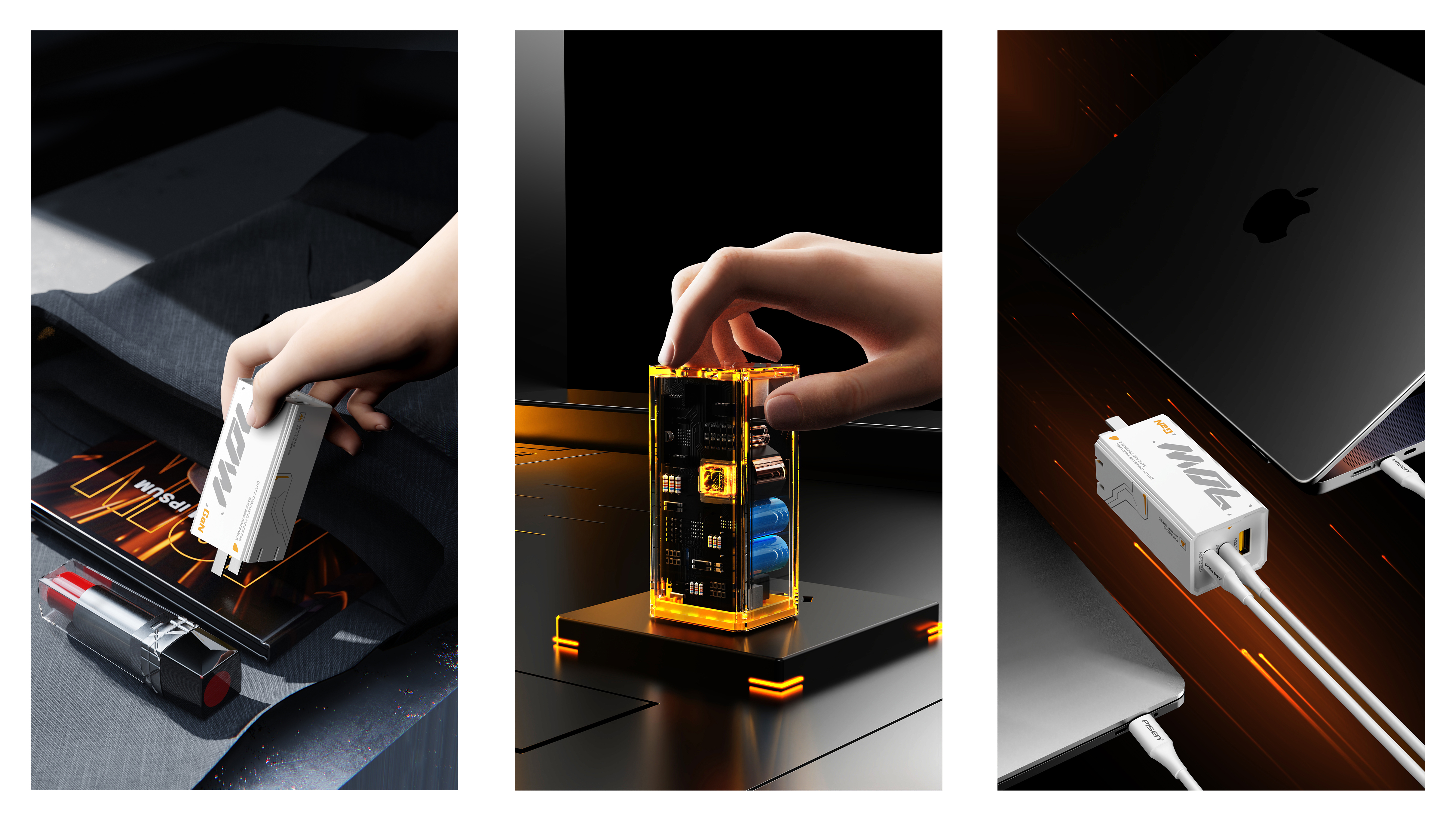 3C digital，Gallium nitride charger，Mecha wind，