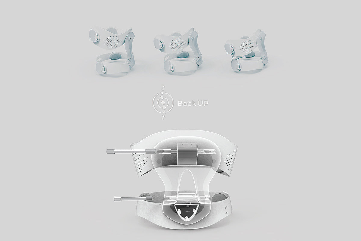apparatus，patient，rehabilitation，medical care，spine，BackUP，white，