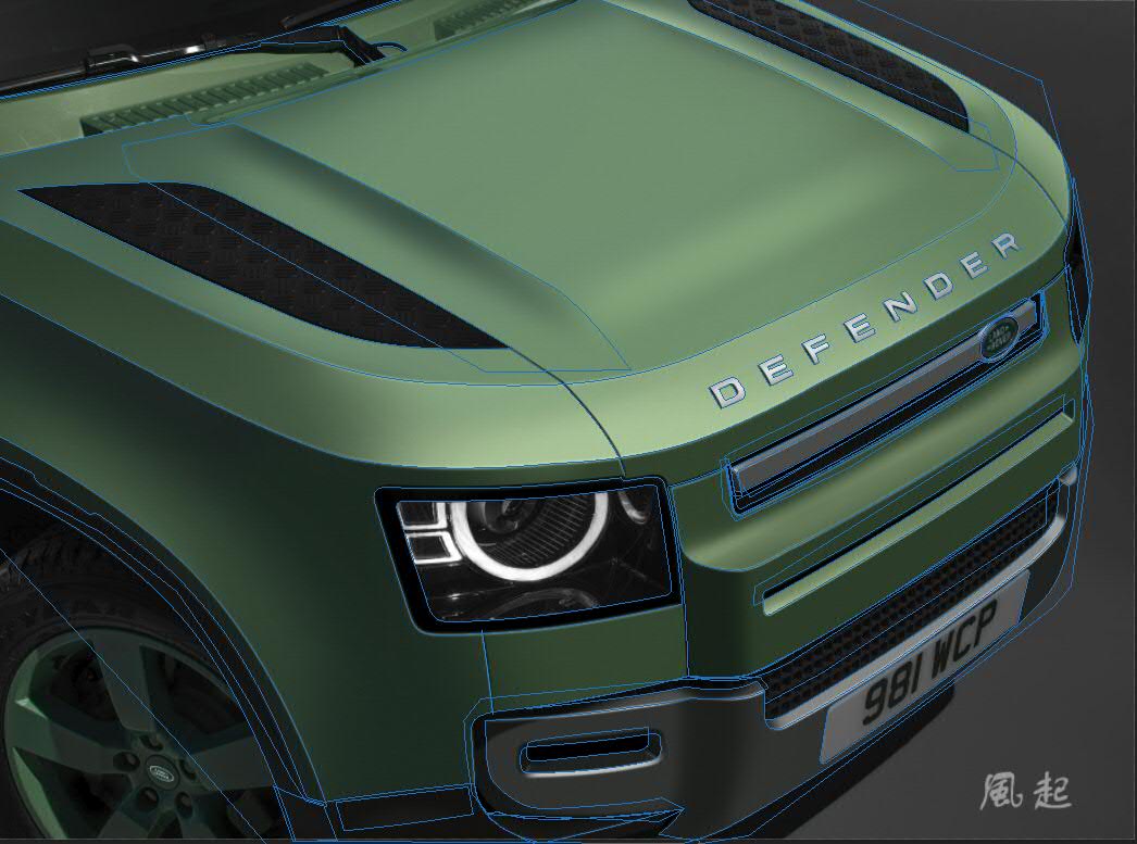 automobile，Hand drawn，ps，Land Rover Defender，design sketch，vehicle，car，industrial design，