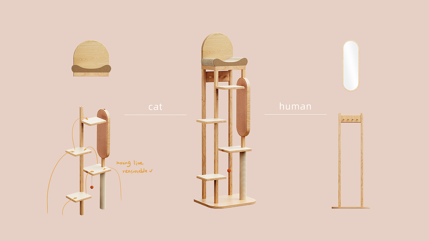 猫爬架，衣帽架，宠物用品，人宠共用，宠物家具，猫，