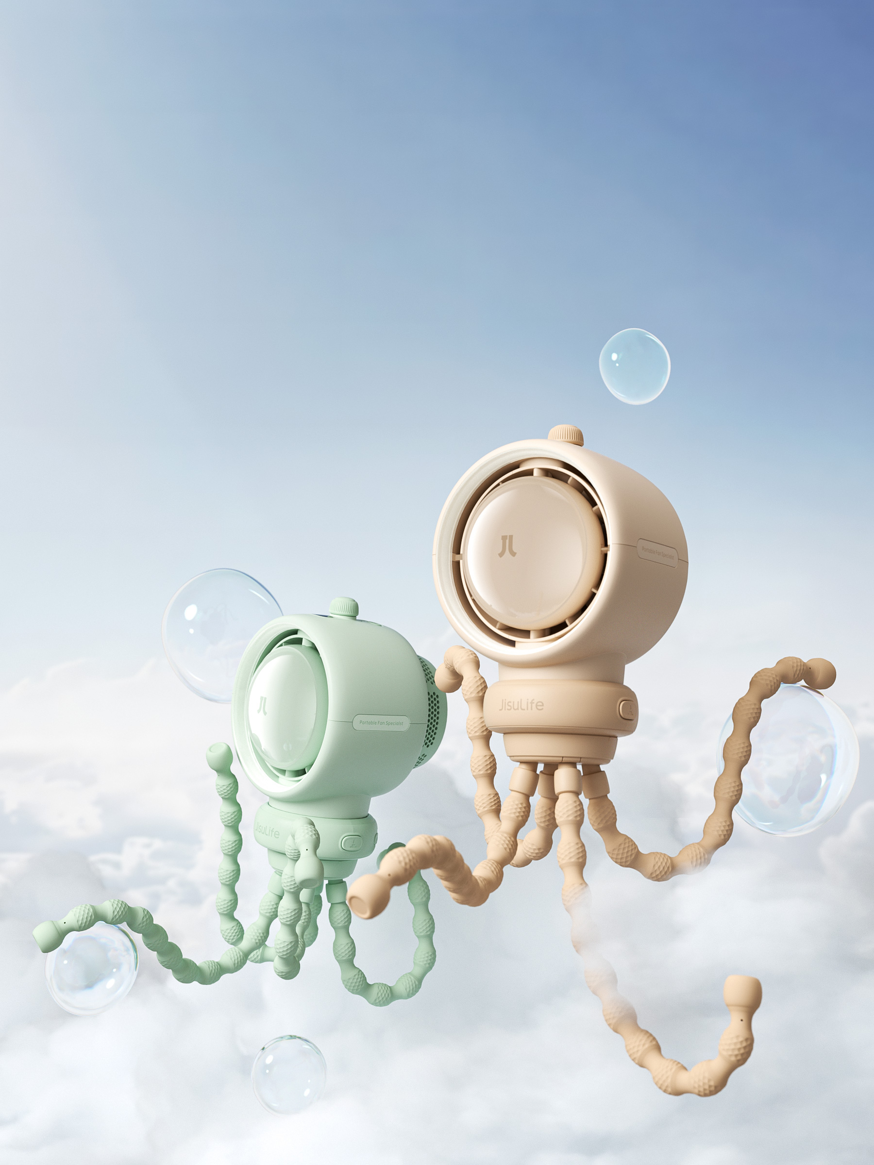baby，Small fan，Portable Out，innovative product，Fashionable item，octopus，Air purification，