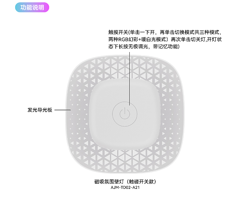 磁吸壁灯，氛围灯，小夜灯，人体感应，红外线感应，