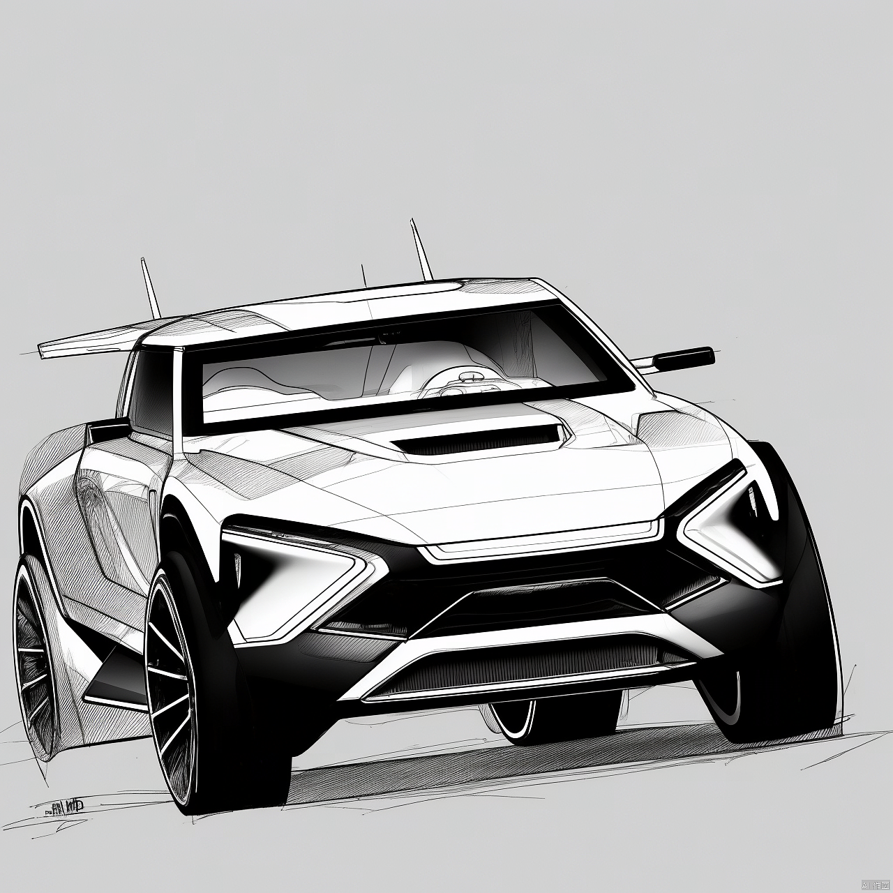 Automobile design，Industrial design sketch，