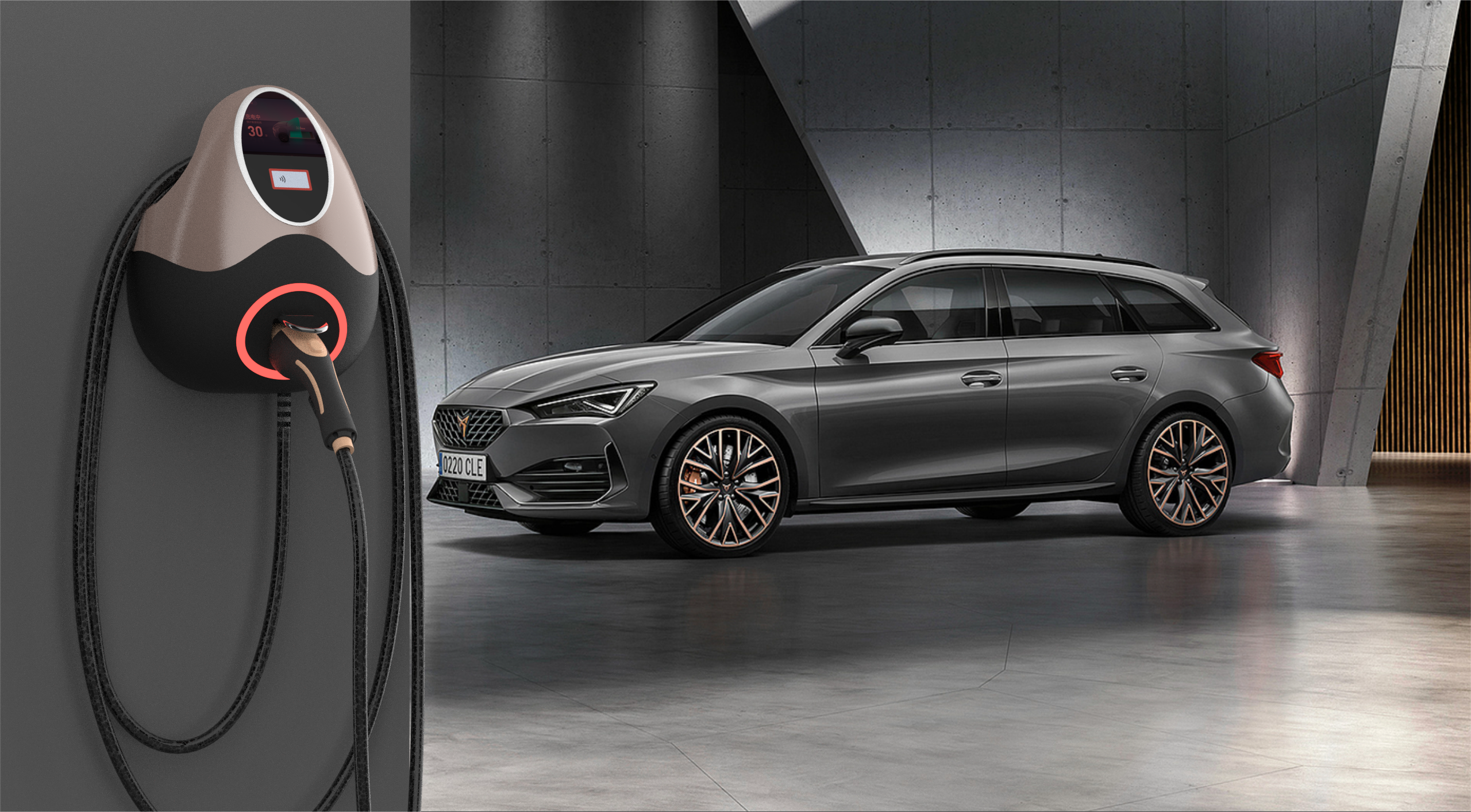 Charging pile design，portable，Wall mounted，New energy vehicle，