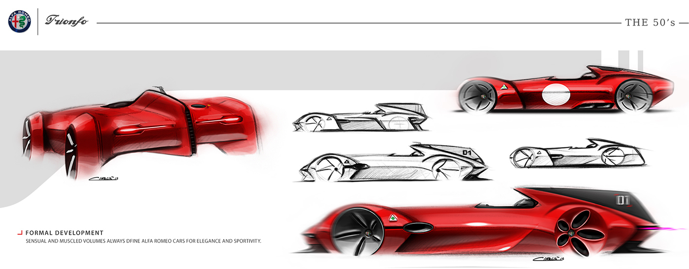 alfa romeo ，Sports car，racing，Hand drawn，