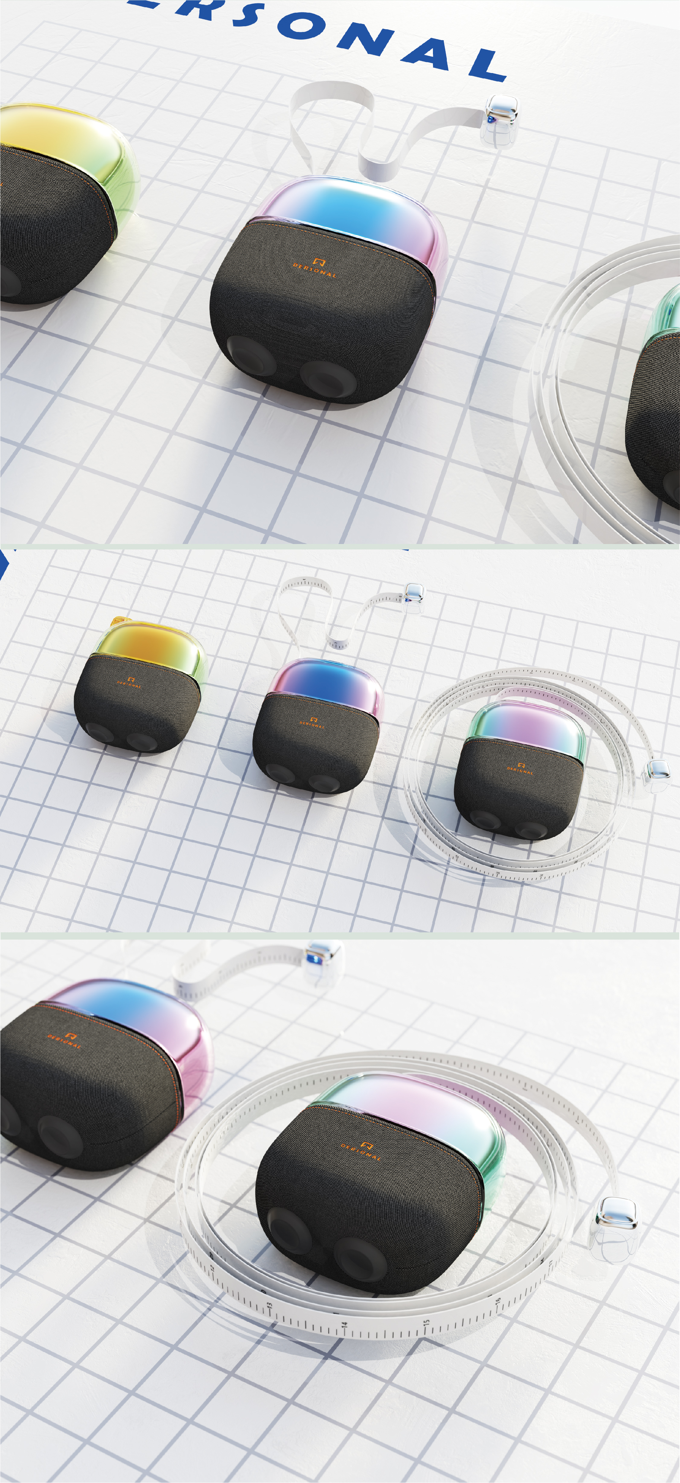 New Rubik's Cube Tape Measure，cmf，Color contrast，fabric texture，Color system，Office tools，