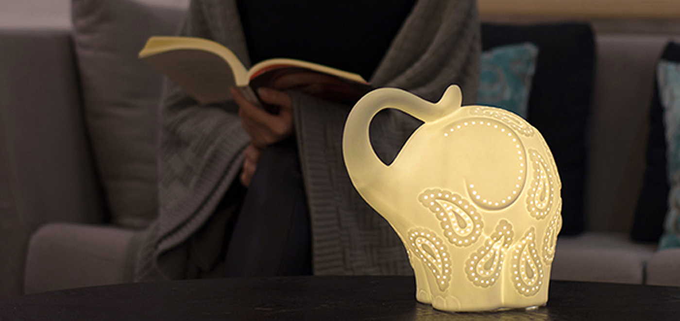 New Youth，environment protection，Ceramic lamp，Auspicious elephant，