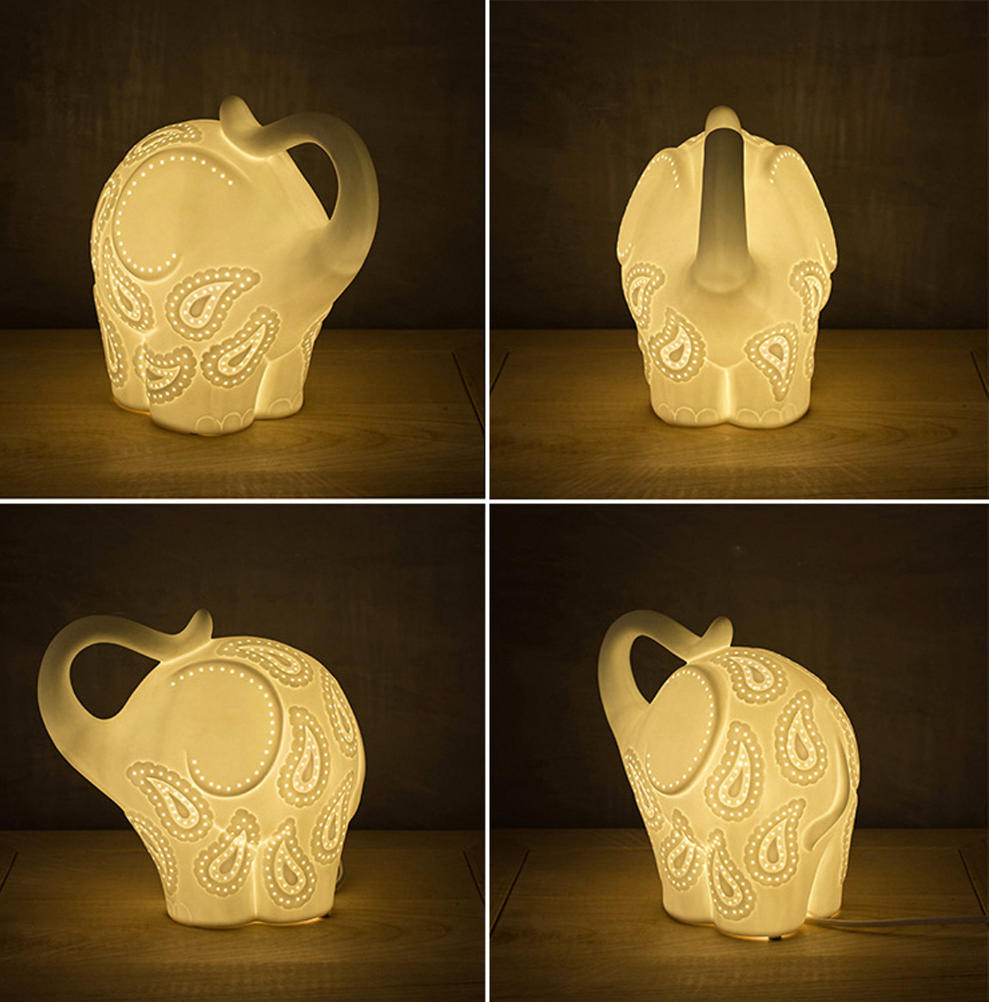 New Youth，environment protection，Ceramic lamp，Auspicious elephant，