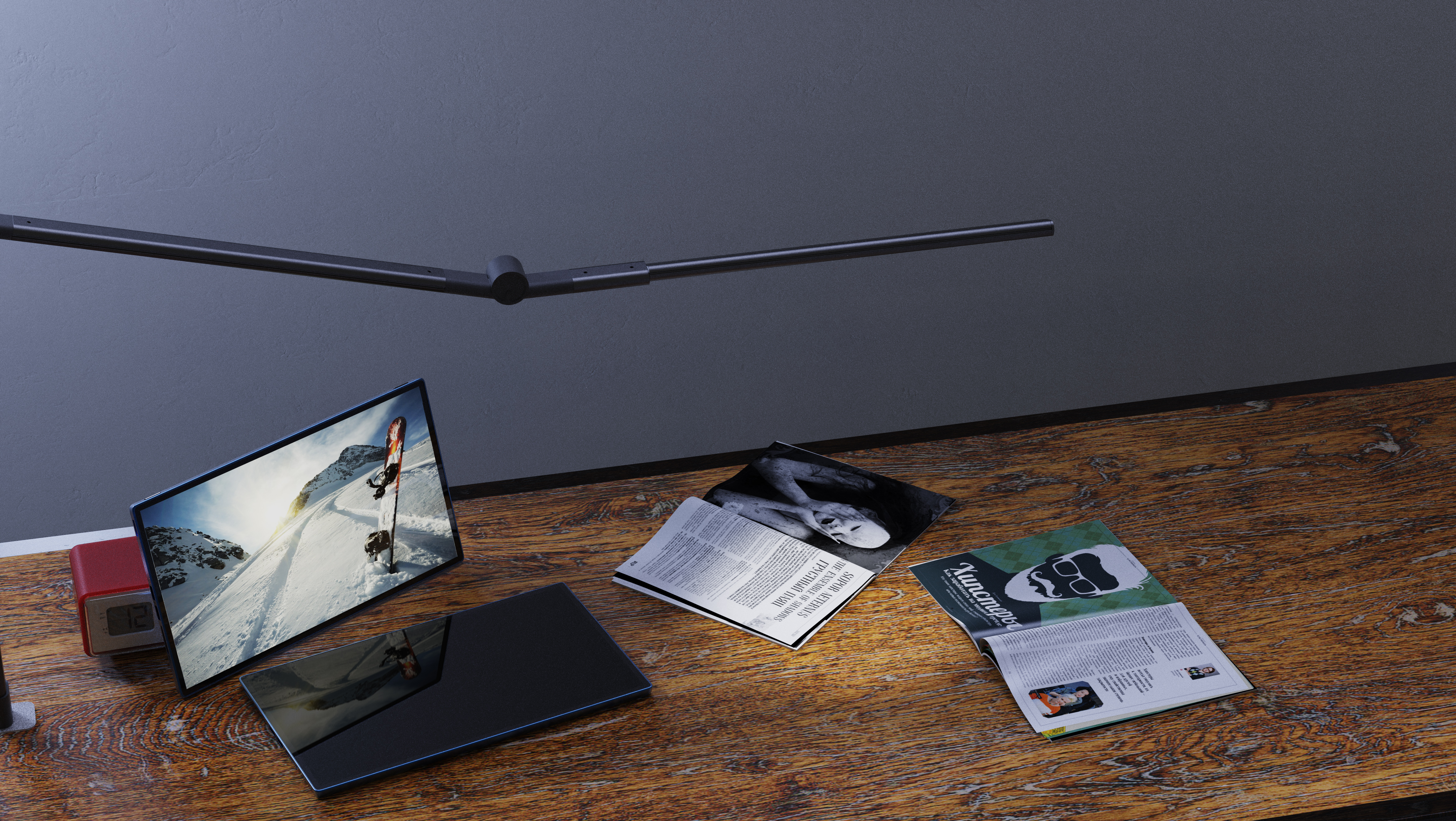 Folding table lamp，desktop，Clip，Receive，