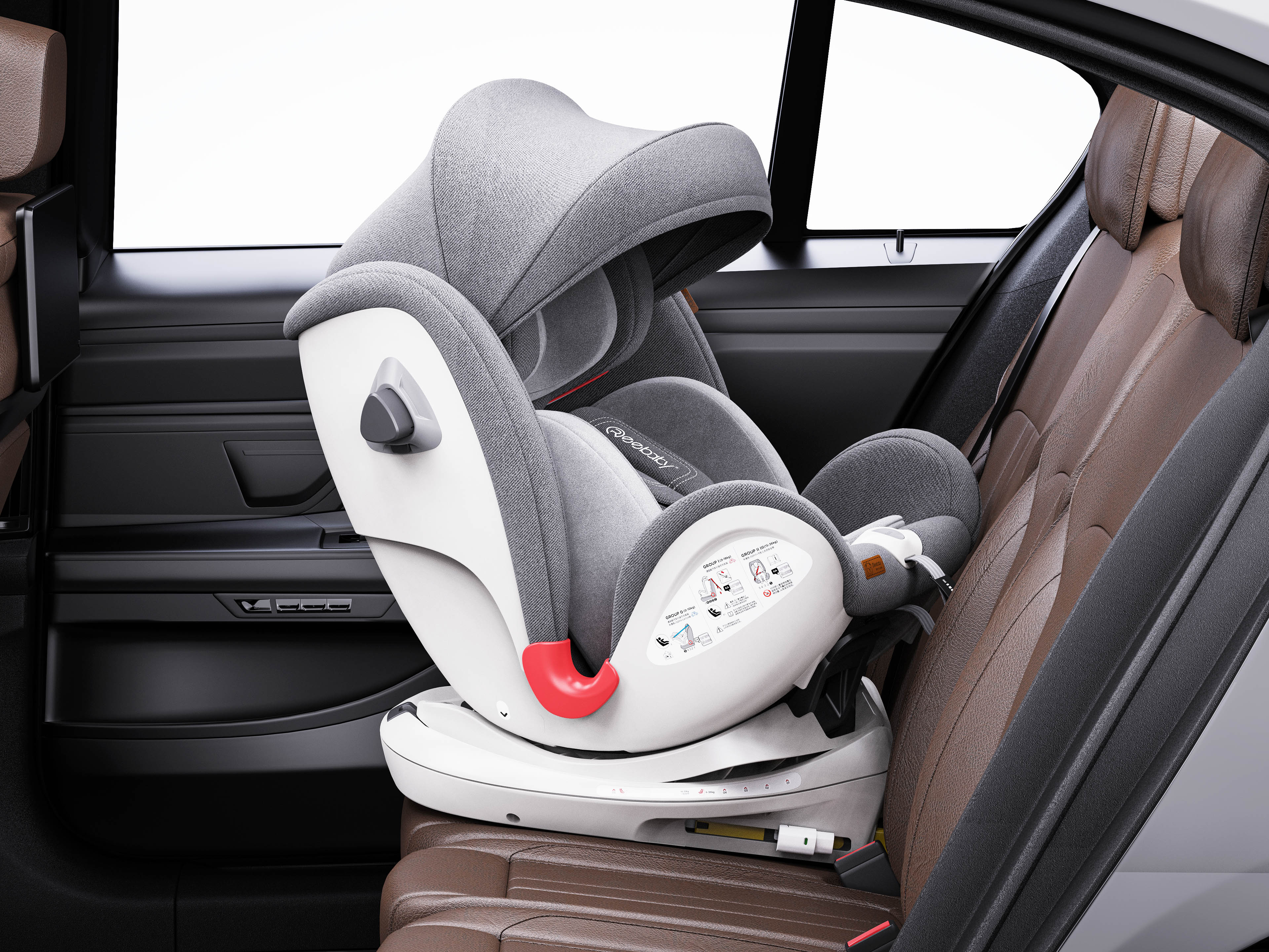 Safety seat，Product rendering，3D rendering，Cross border E-commerce，E-commerce product rendering，Child mother and baby，vehicle-use child safety seats，Modeling and rendering，